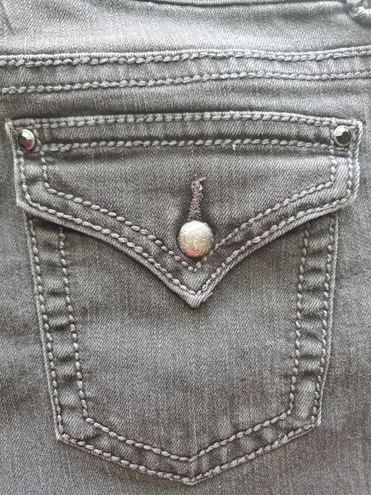 Vintage Code Bleu Black Bootcut Jeans 8 Studded Rhinestone Y2K Stretch