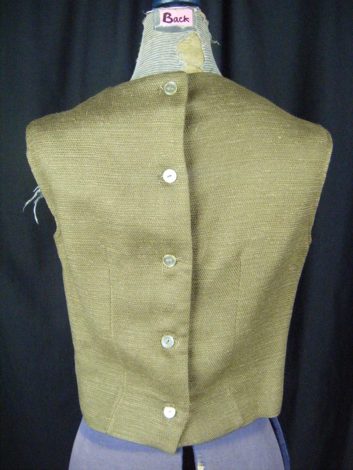 NEUSTETERS Vtg 60s Olive Brown Fine Woven Knit Top & Jacket-Bust 36/XS-S