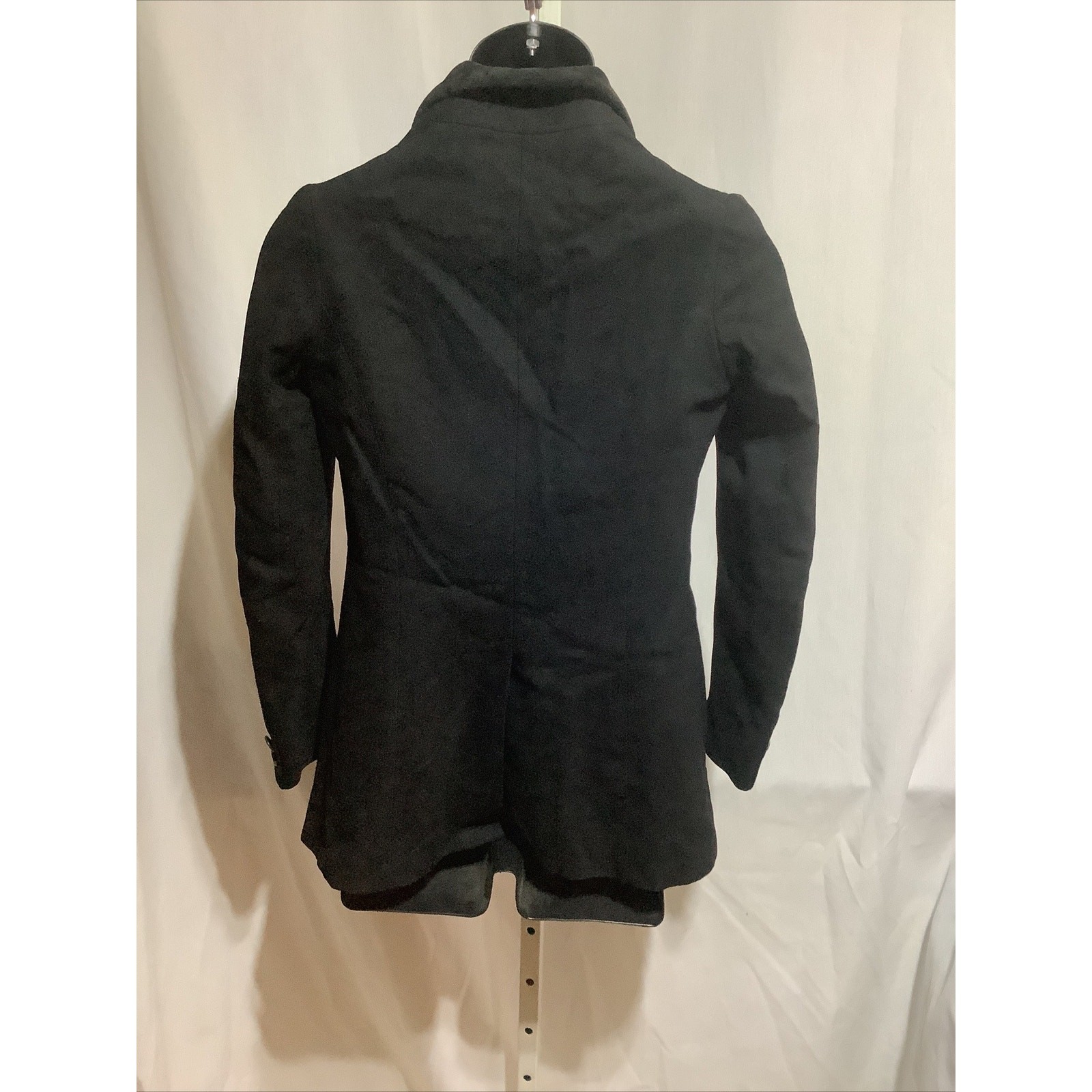 Black Wool Riding Jacket Vintage Equestrian Velvet Collar Size Small