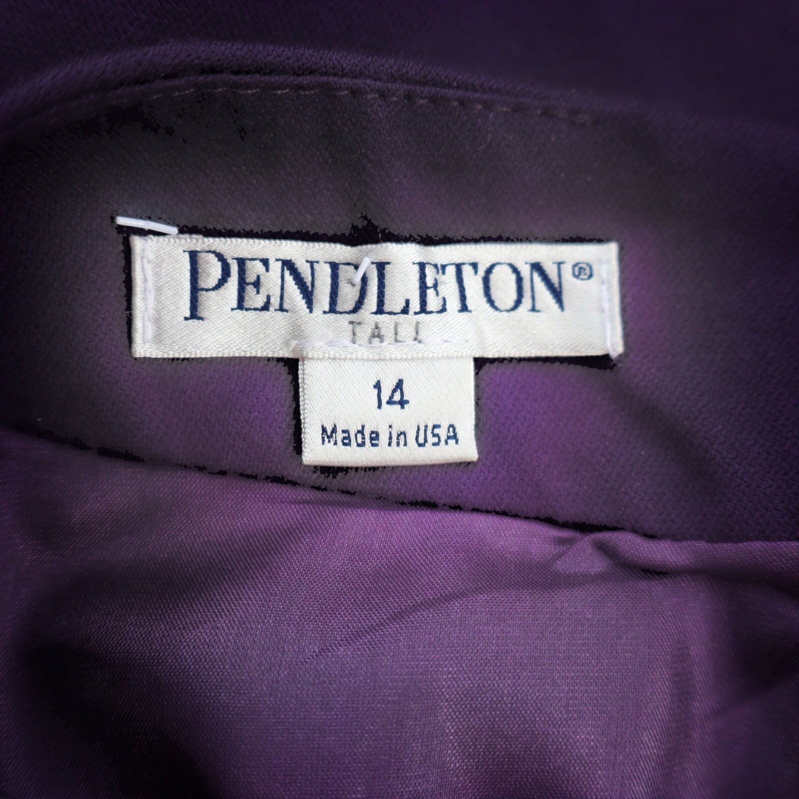 Vintage Pendleton Purple 100% Virgin Wool Suit Set 12T Jacket 14T Dress Tall