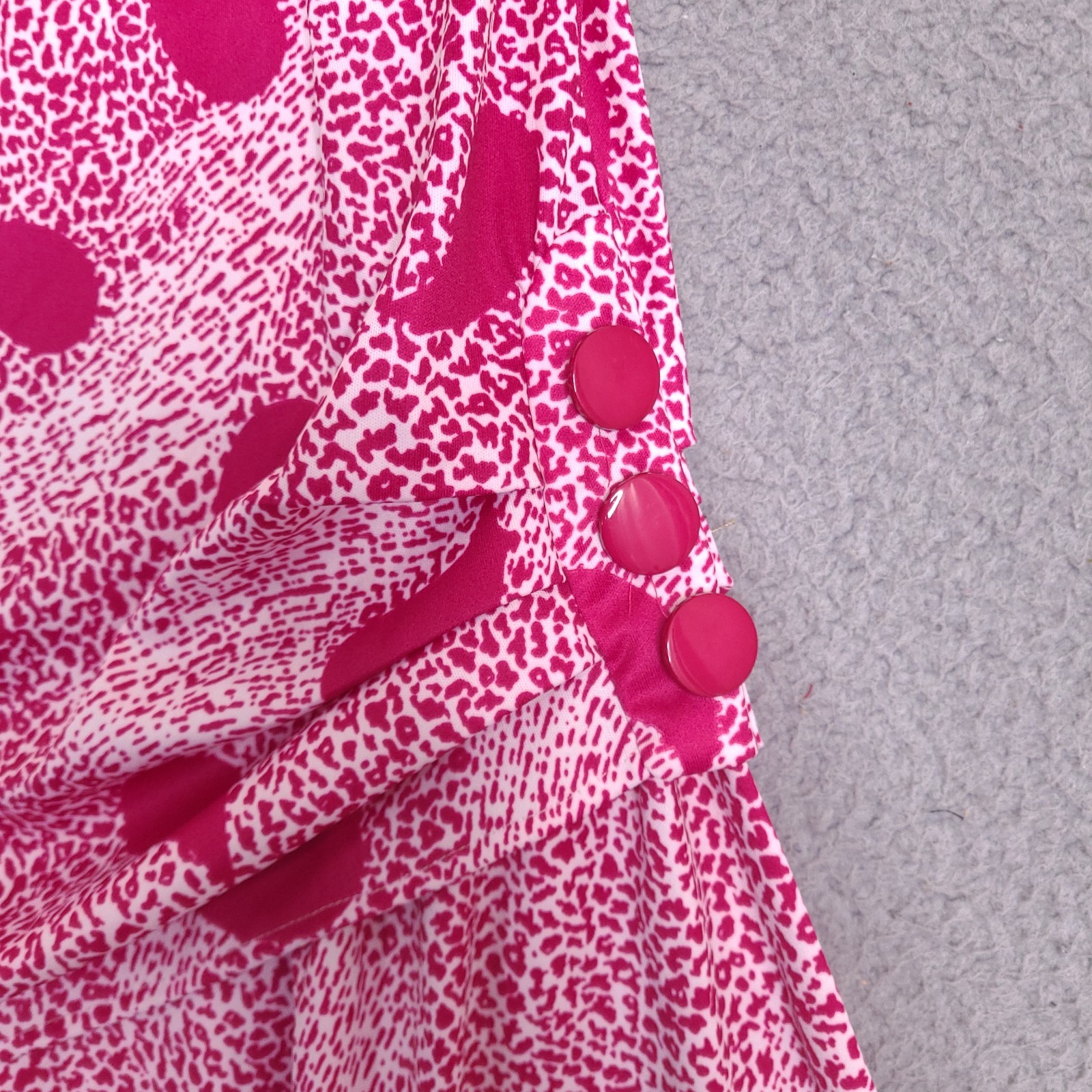 Vintage 80s Glamax Women’s Dress Size 15-16 Fuchsia Pink white