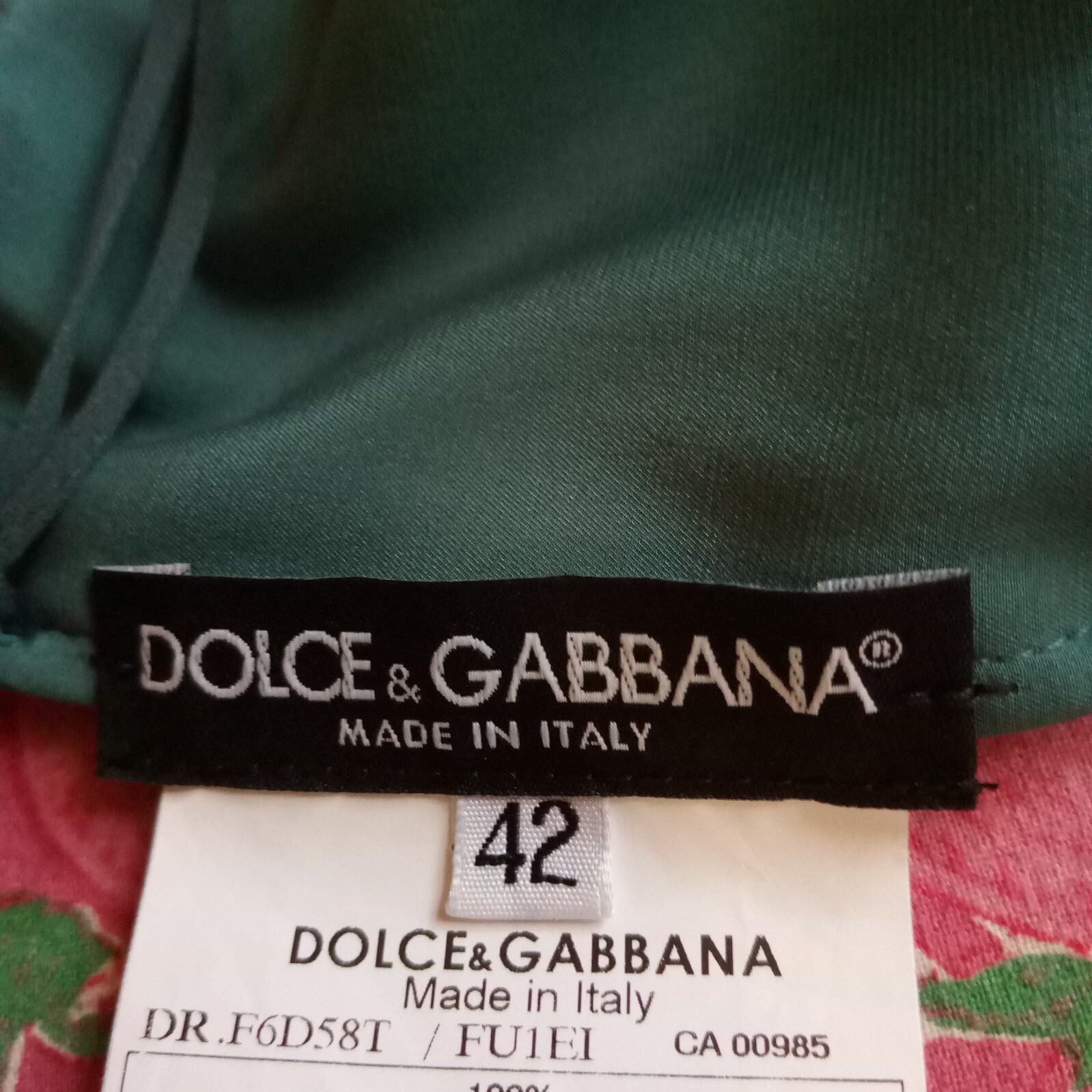 Dolce & Gabbana Vintage Teal Silk Dress Italy Sz 42 (US 4-6 S/M) ($1995)