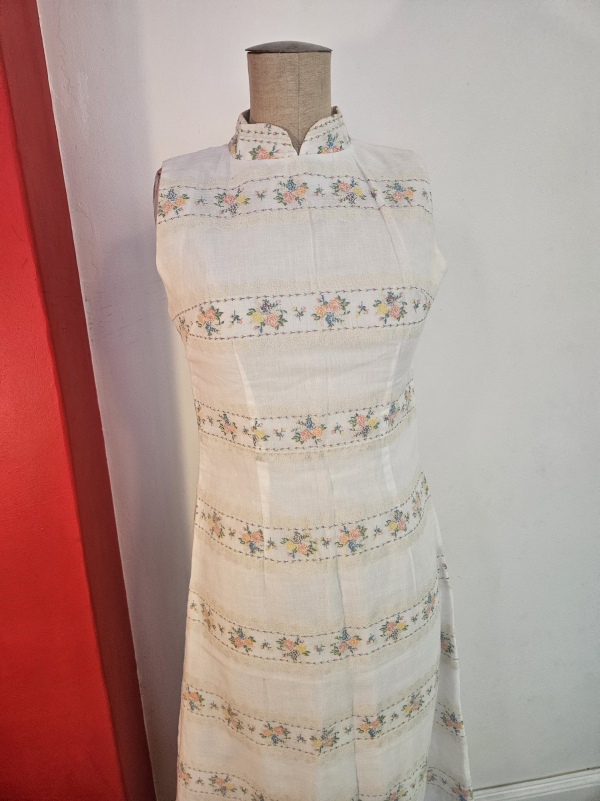 Vintage 50s 60s Maxi Dress Glasshouse Boho Wedding Sleeveless Size XS-S / AU 8