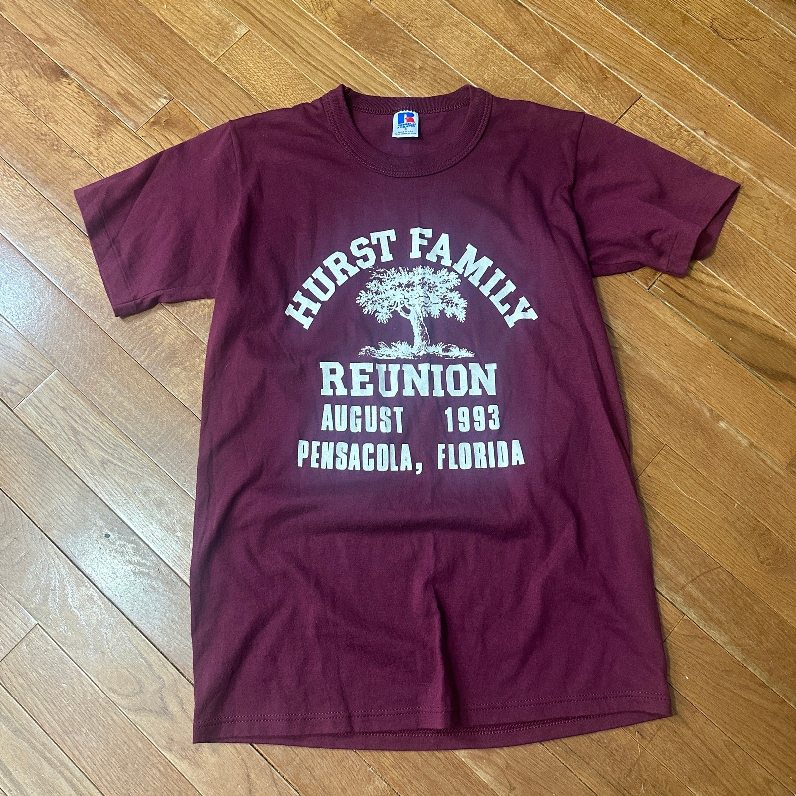 Vintage 1993 Russell Athletic Single Stitch Hurst Family Reunion T Shirt S