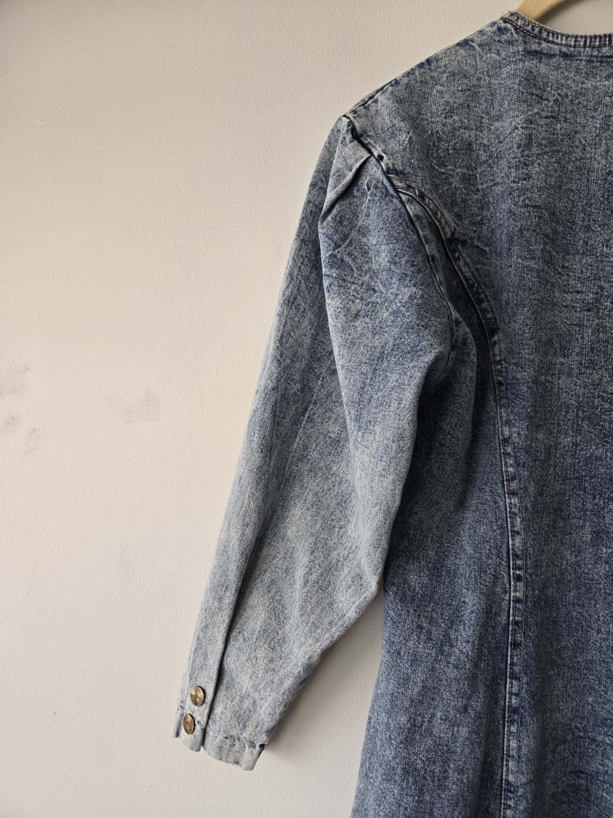 Vintage IDEAS Acid Wash Denim Dress No Size Tag estimate It to Be A SMALL