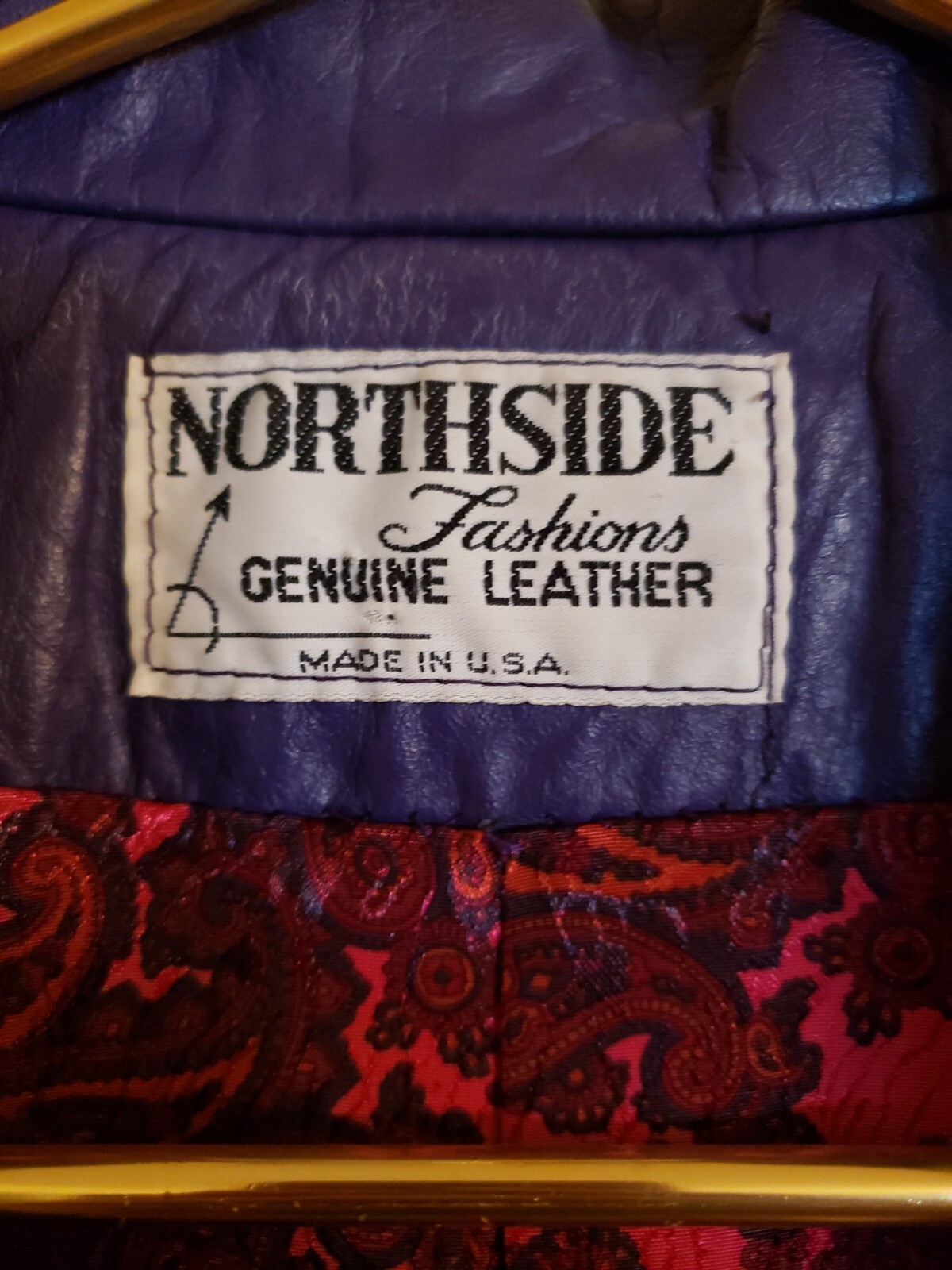 VTG 80s Northside Fashions Purple Leather Jacket Blazer Oversized Retro Womens L