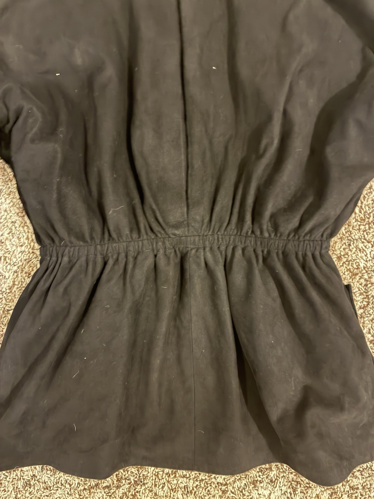 Vintage 1980s Vakko Black Suede Jacket Women’s Small Shoulder Pads Button Close