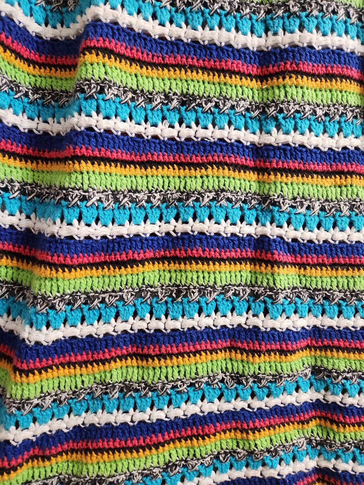 Vintage 90s Beldoch Popper Cap Sleeve Crochet Knit Top Ramie Cotton Boho Size M
