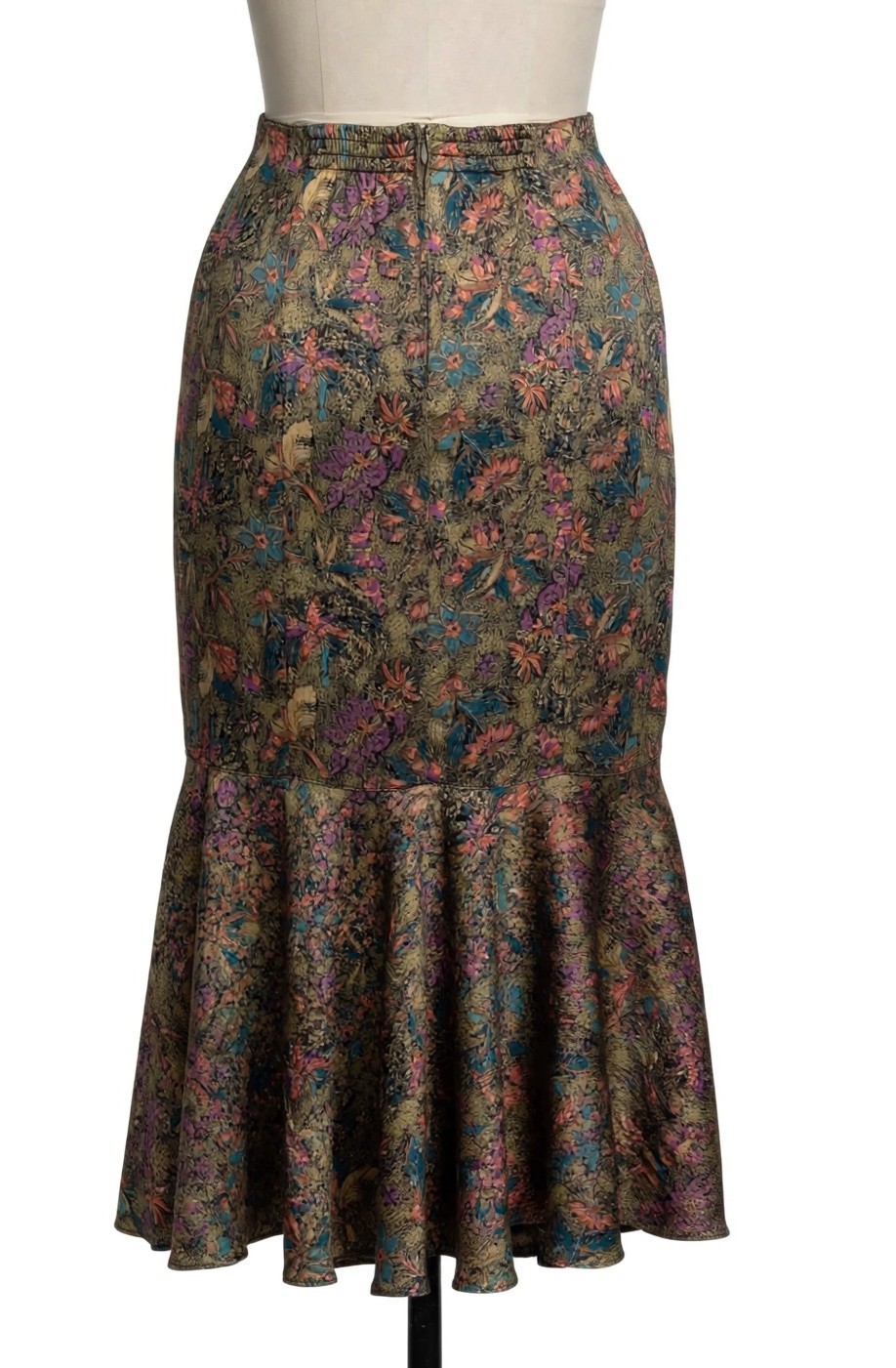Vintage Platinum By Dorothy Schoelen Floral Trumpet Skirt S/M