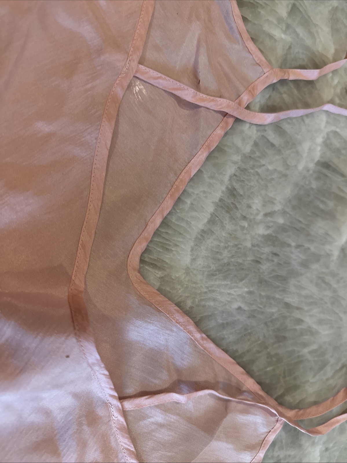 Vintage Unbranded Pale Pink Silk Camisole 36” Bust 33” Underarm 18” Long Not Adj