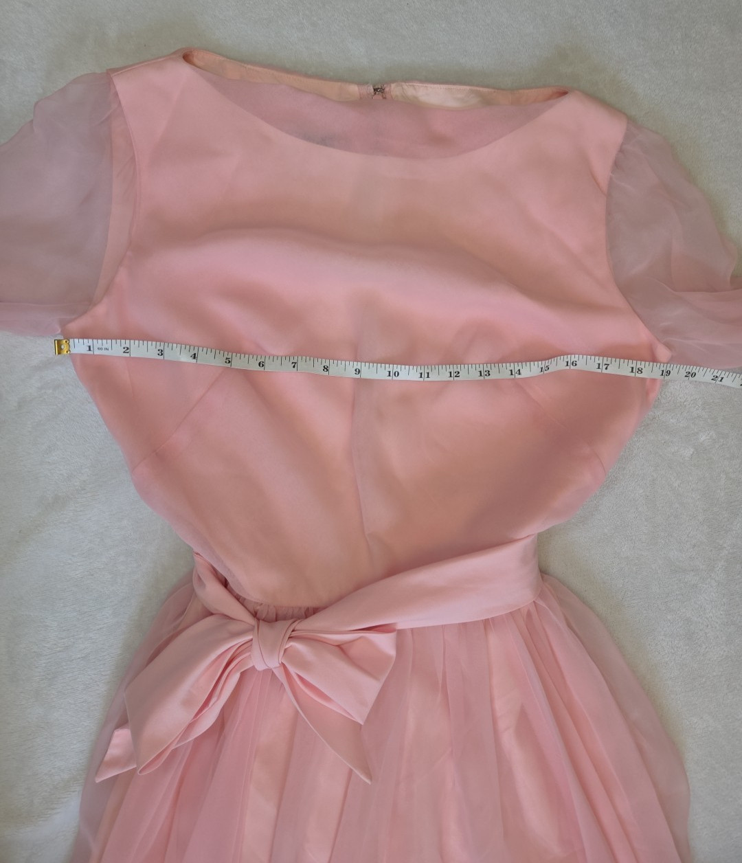 Miss Elliette California 1960s Pink Chiffon Gown Long Dress Vintage Size 16