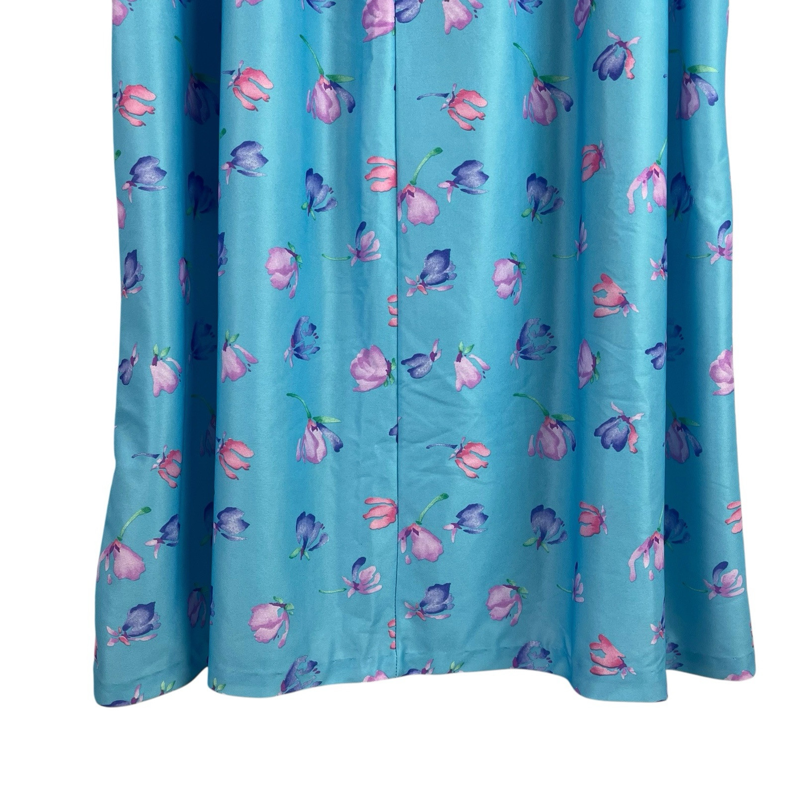 Sears Carriage Court Classic Robe House Dress Blue Floral 2X 22W/24W