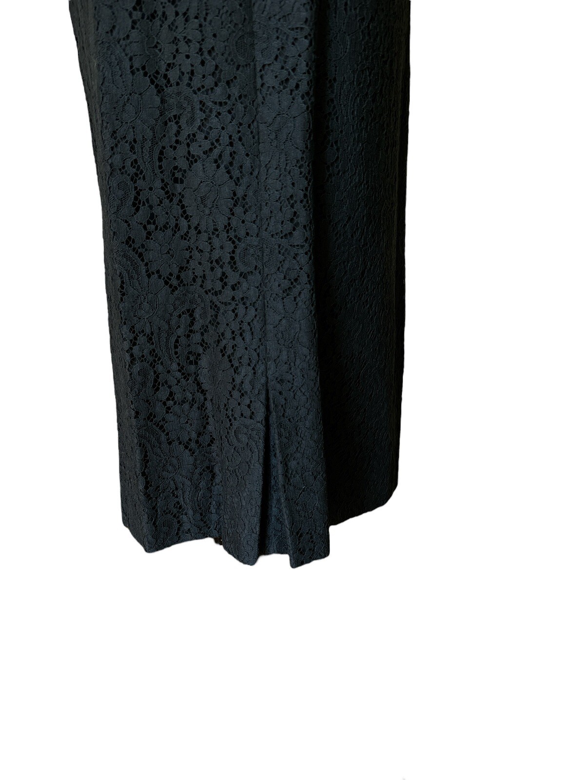 Vtg 50/60’s Two Piece Black Robins Egg Blue Lace Dress Long Coat Sz 4/6 (?) 28”
