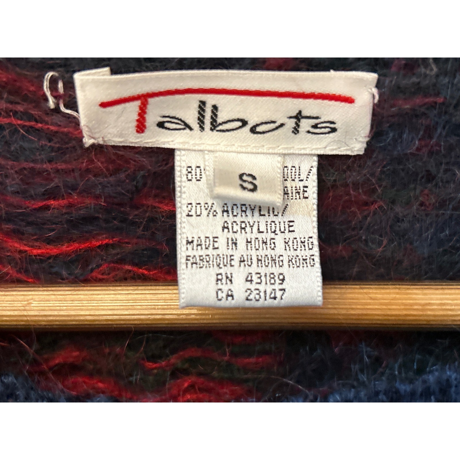 Vintage 90,s Talbots Mohair Wool Sweater Plaid Dark Academia Preppy Grunge Cozy