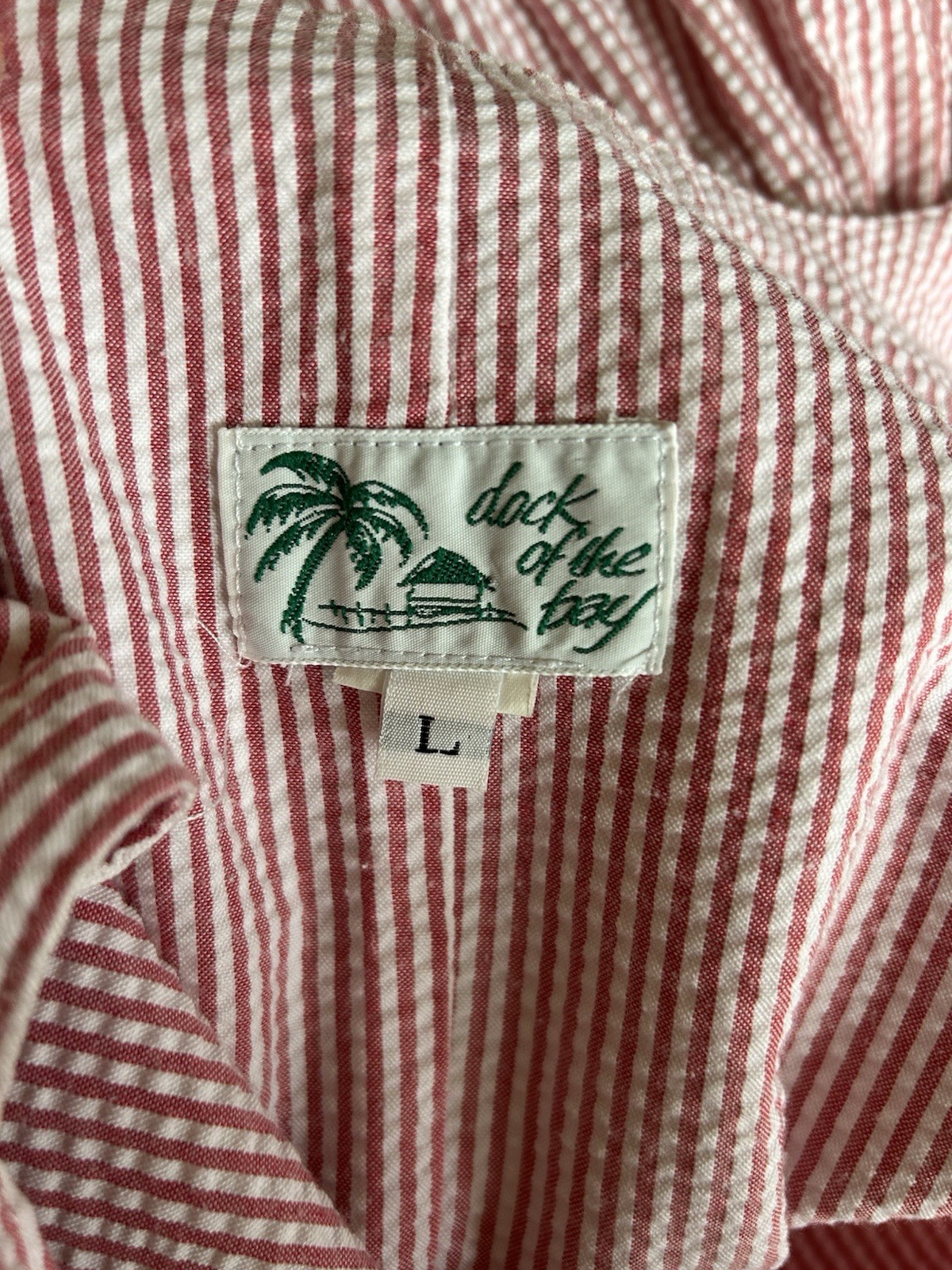 80s 90s Red Striped Seersucker Shift Dress Tomato Girl Cottagecore Sundress L