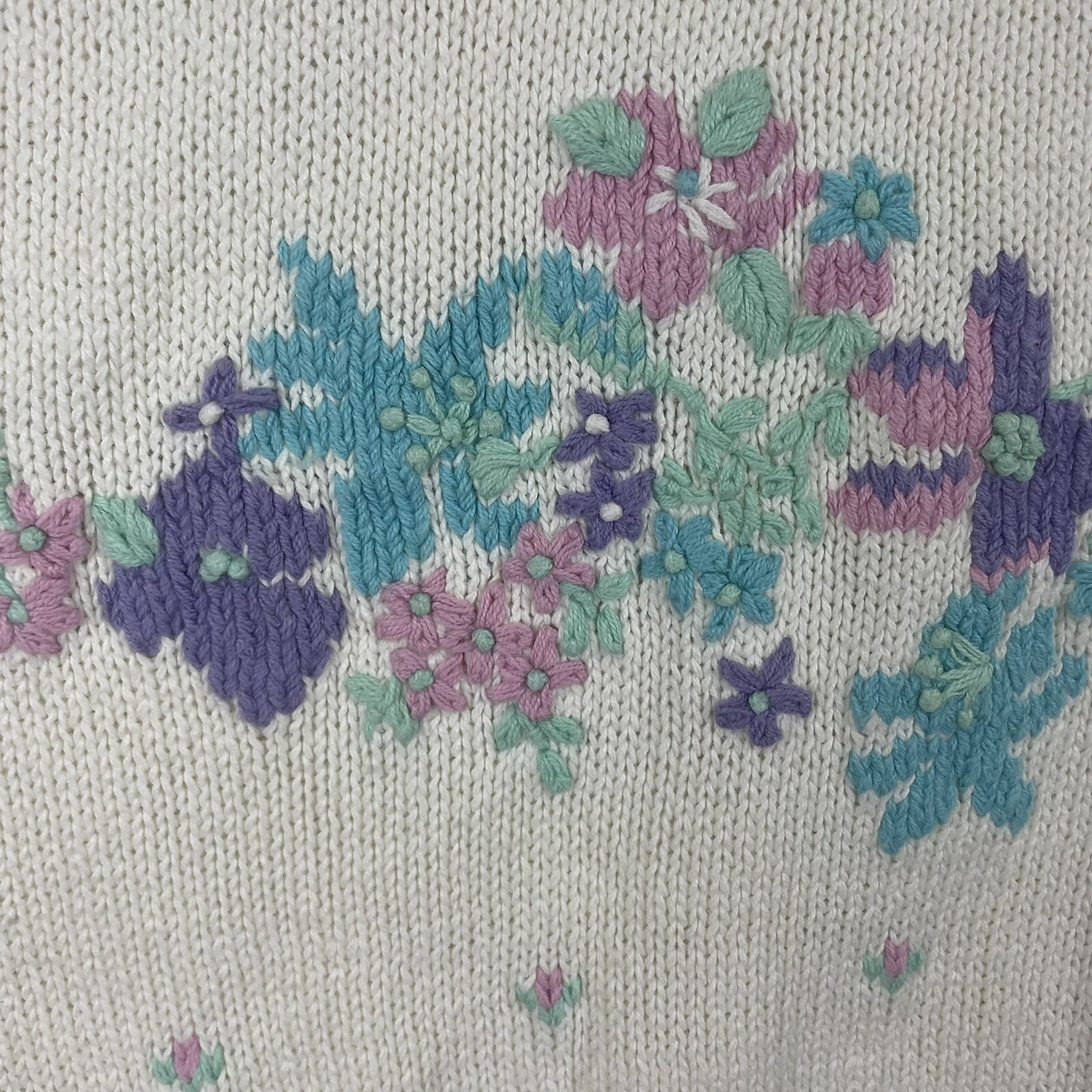 VTG NWT Devon USA Union Made Women’s Sweater L* Knit Crew Neck Pullover Floral