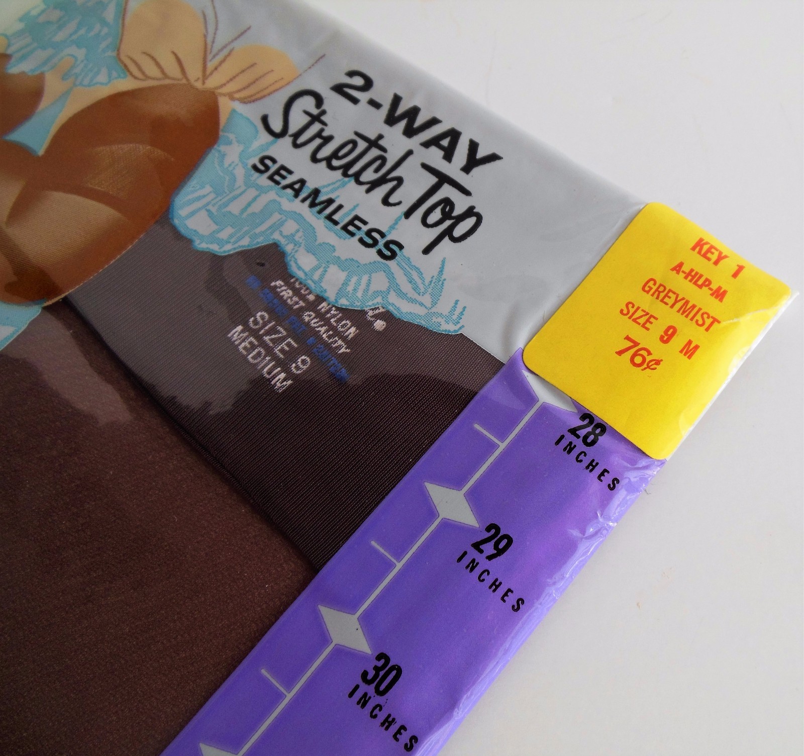 Nylon Stockings Kmart Sealed Vintage Stretch Top Seamless Lanolized Grey mist