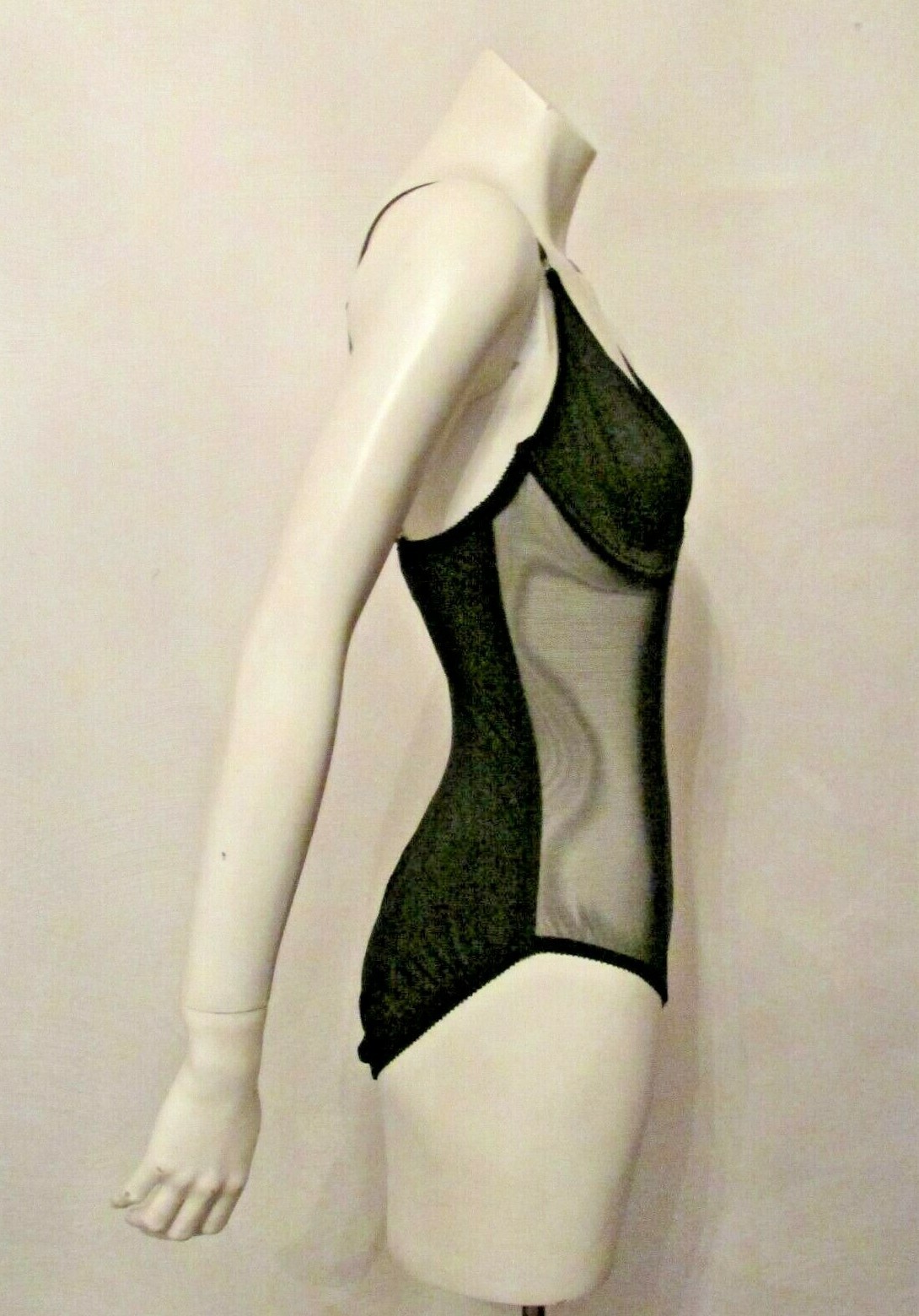 Van Raalte 31345 Body Shaper Briefer Girdle All in One Bodysuit 36C Satin Sheer