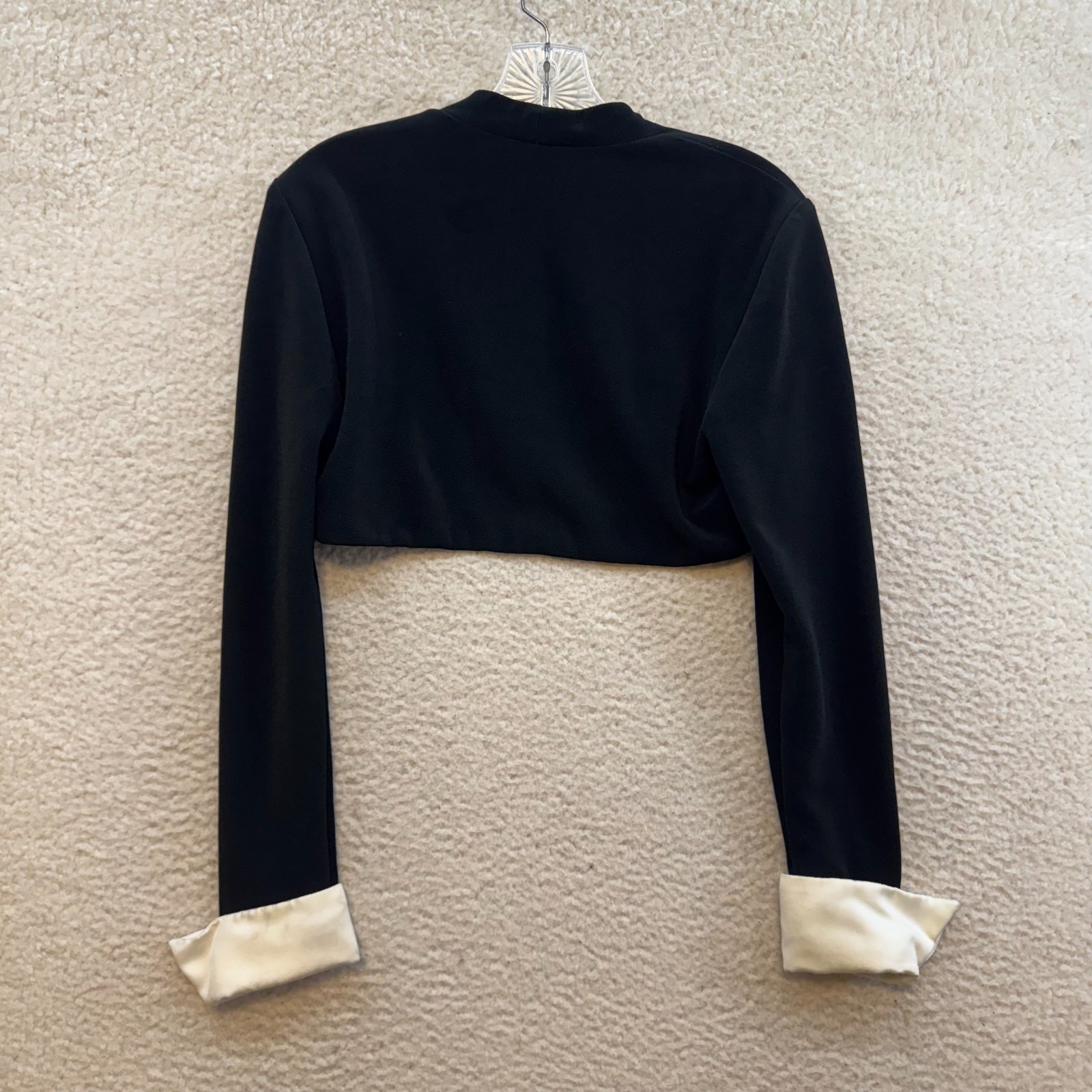 90s Vintage Bolero Shrug Evening Crop Blazer Jacket Black Small Maestro Butler