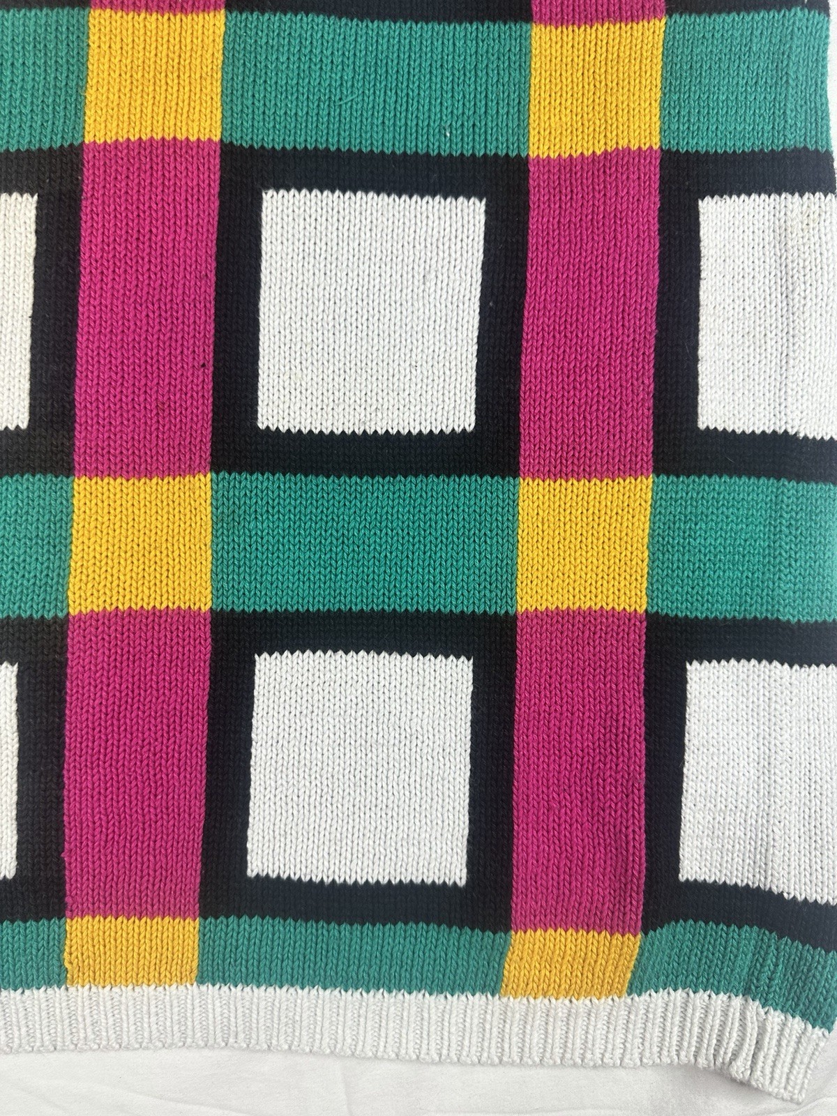 🎨 Richard Sport Vintage 80/90’s Color-block Hong Kong 100% Cotton Sweater 🎨