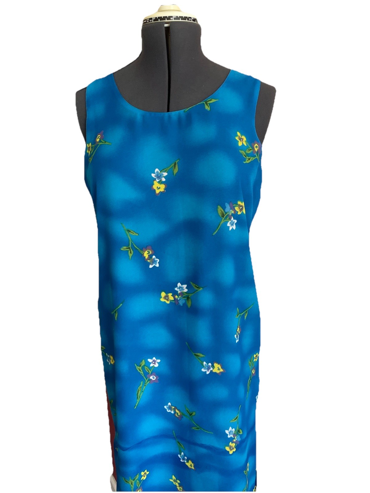 Vintage Impressions of California Reversible Floral Dress Red Blue Women’s M