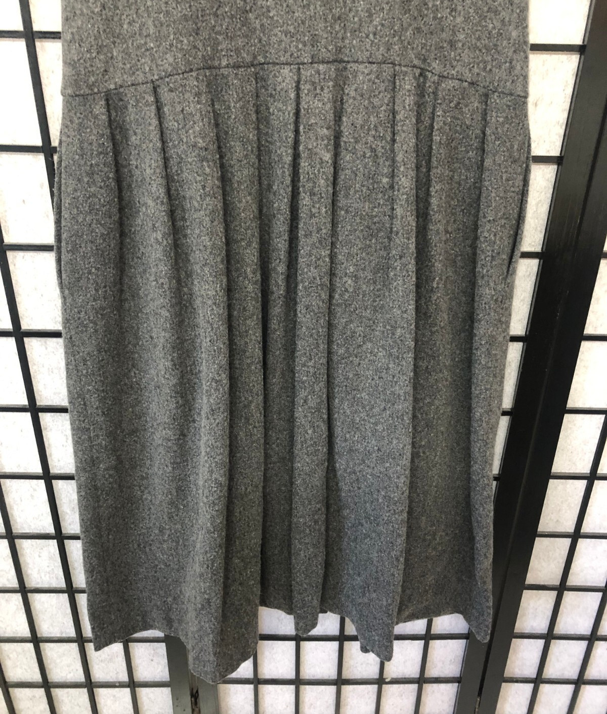 Vintage Gray Wool Jumper Vest Dress Velvet Accents Allen Solly Lolly Medium B2