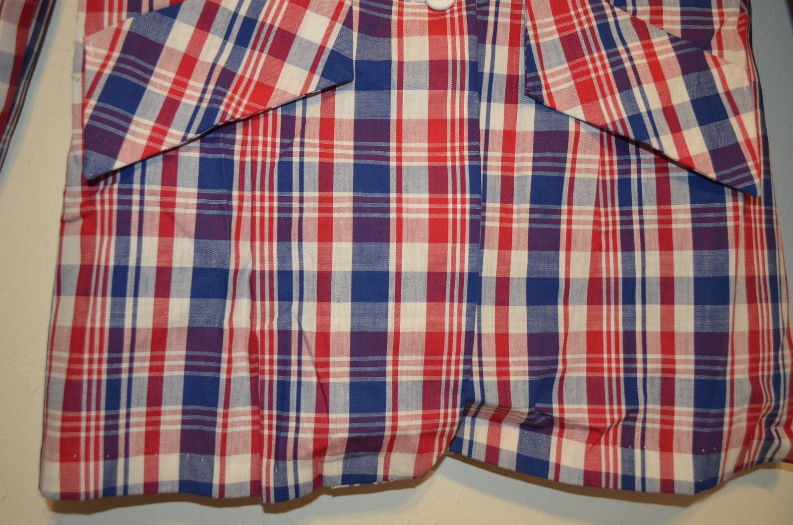 Retro Plaid Single Stitch Patriot American Grandma 9/10 S/M Jacket VTG 50s 60s