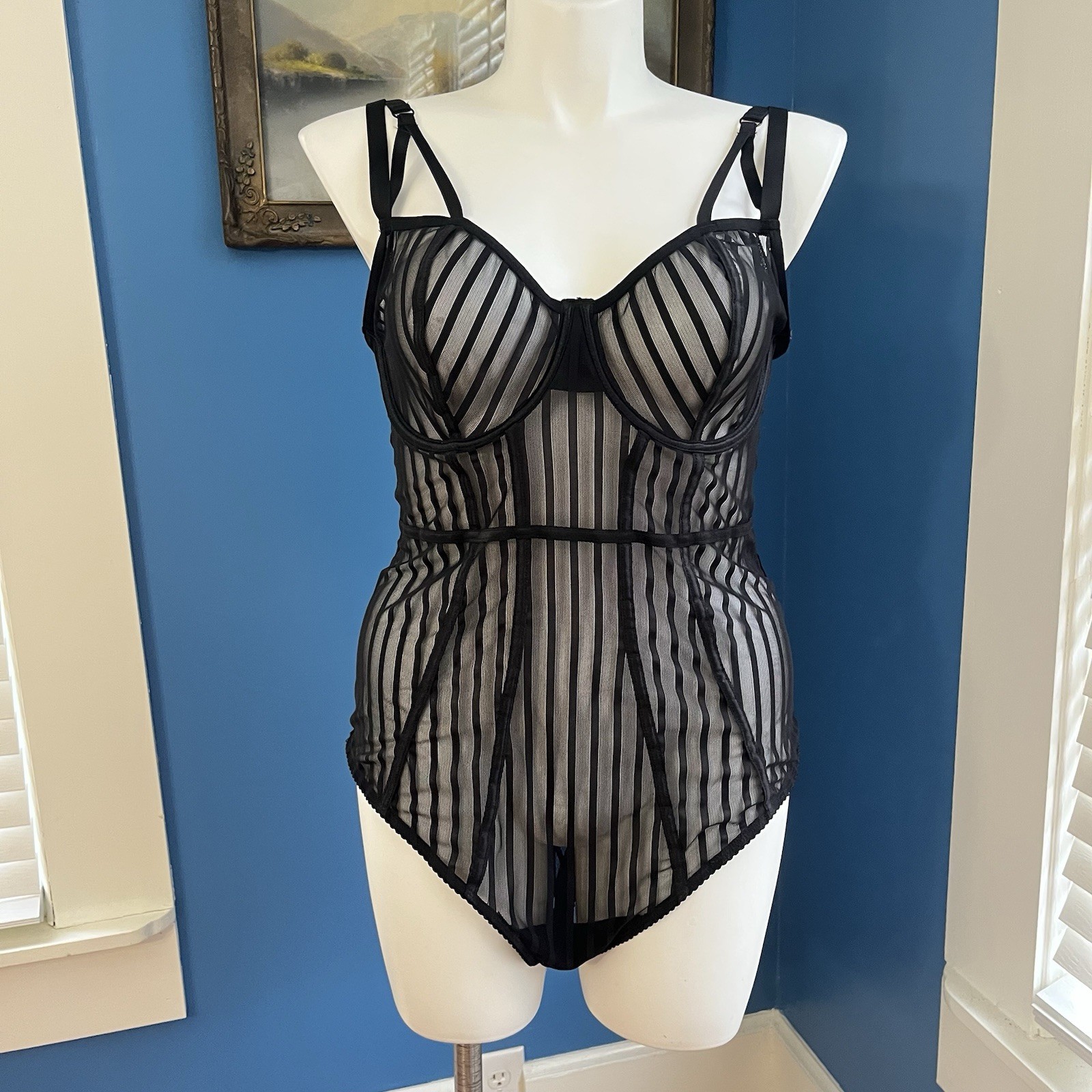 TORRID CURVE Bodysuit Teddy Sheer Stretch Mesh Underwire Sz 2XL Curvy Plus