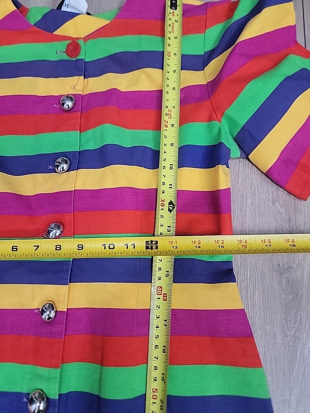 VTG’80 Paul Harris Rainbow Stripe Bodycon Cotton Wiggle Dress
