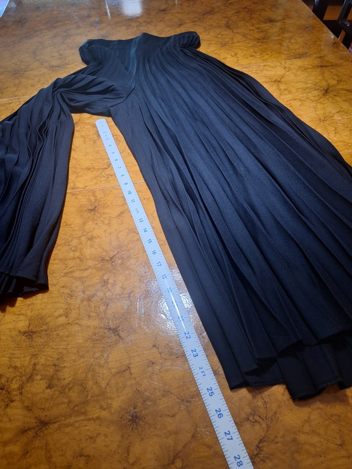 True VTG Mid-century Mod 1970s Accordion Knife Pleat Wide Leg Palazzo Pants S/M