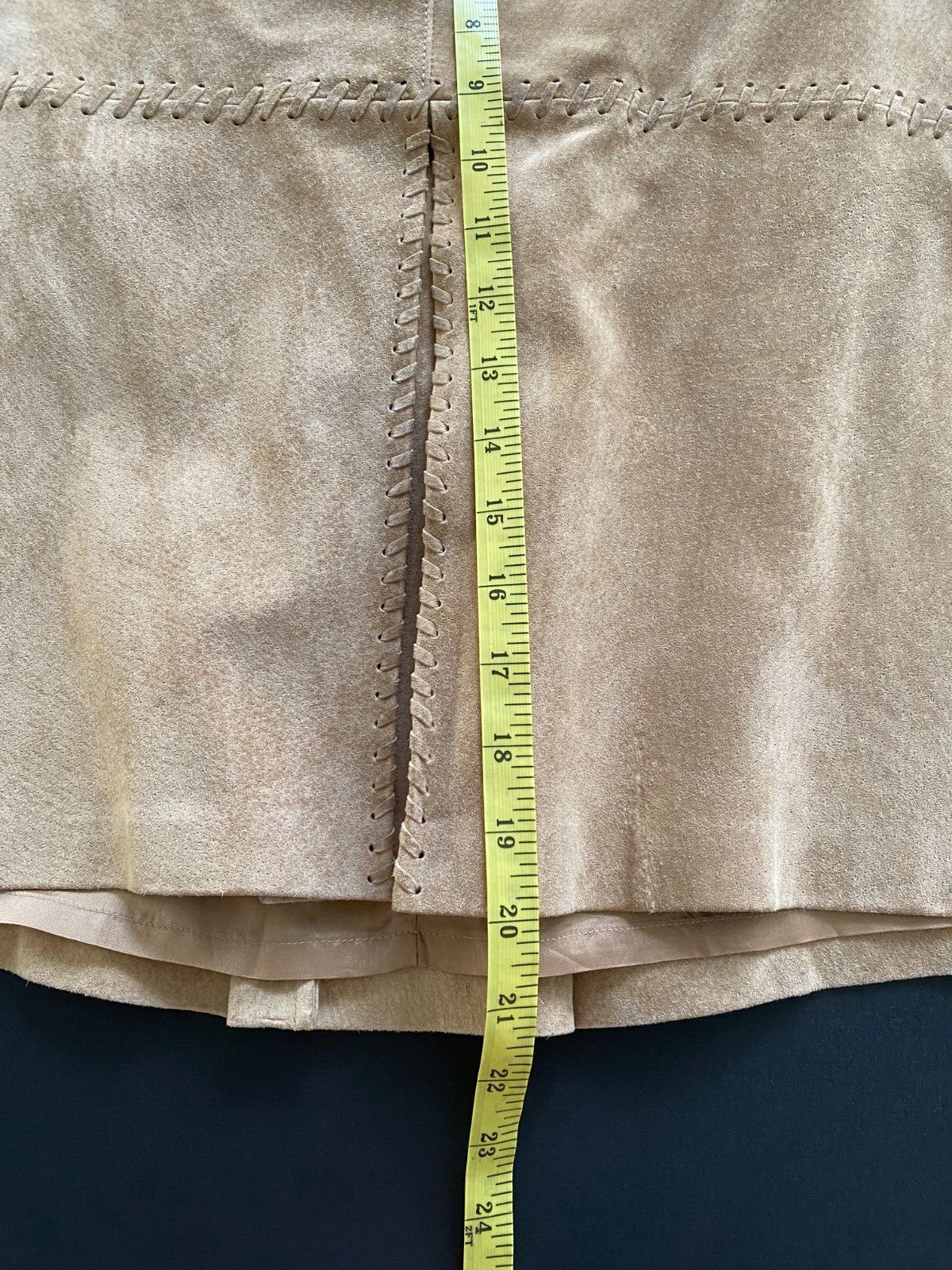 Vintage Worth y2k Suede Braided Detail Mini Skirt Boho Western Bella Hadid read*