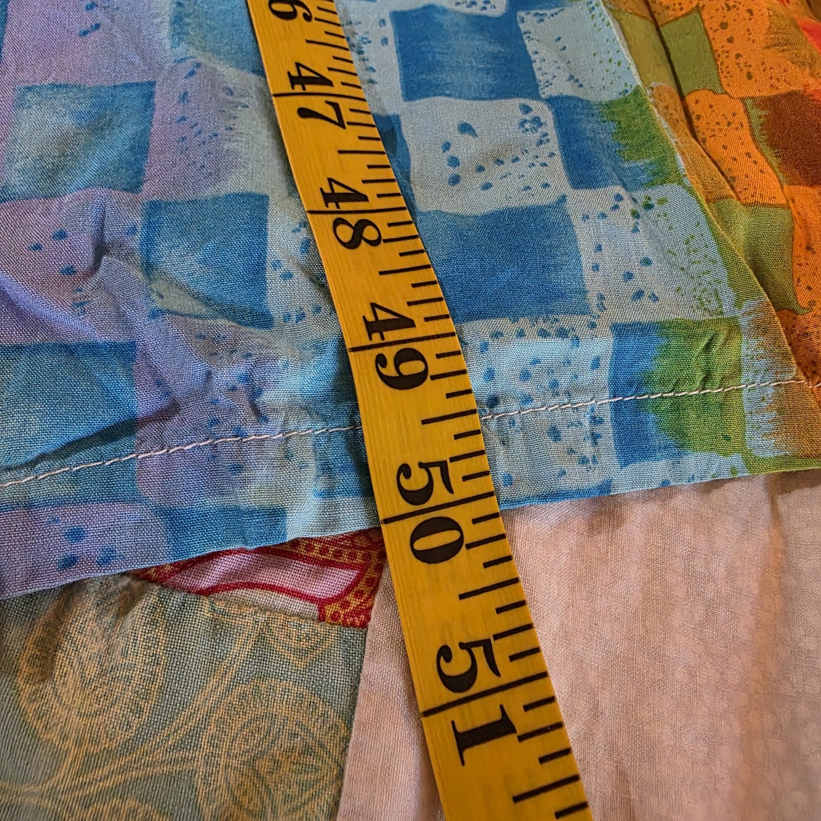 ​VTG George Miko 2 Bali Emerald Patchwork Dress Rayon Batik Art To Wear Boho LG