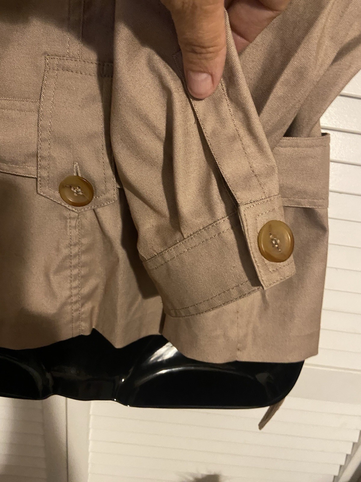 Vintage Doncaster Sport Tan Safari Utility Jacket Belted 90s Career Chic Belted