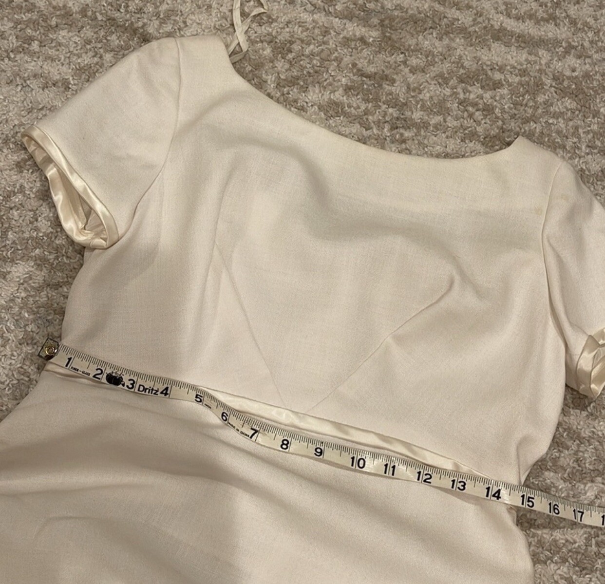 1960s Emma Domb Ivory Dress Size 13 Little Dirty