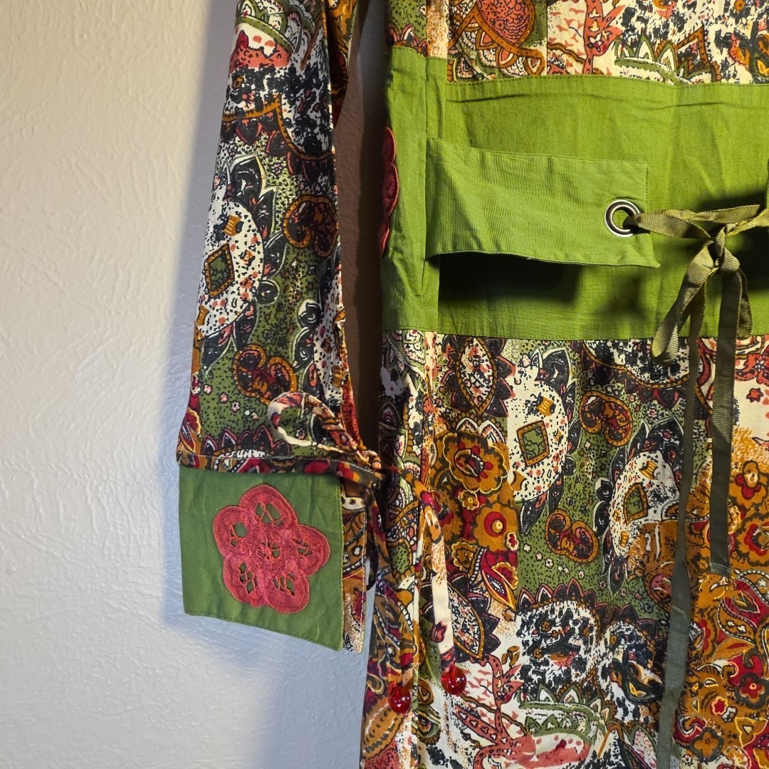 Vintage Boho Festival Dress Women’s Small Med Amarti Retro 60s/70s Hippie Chic *