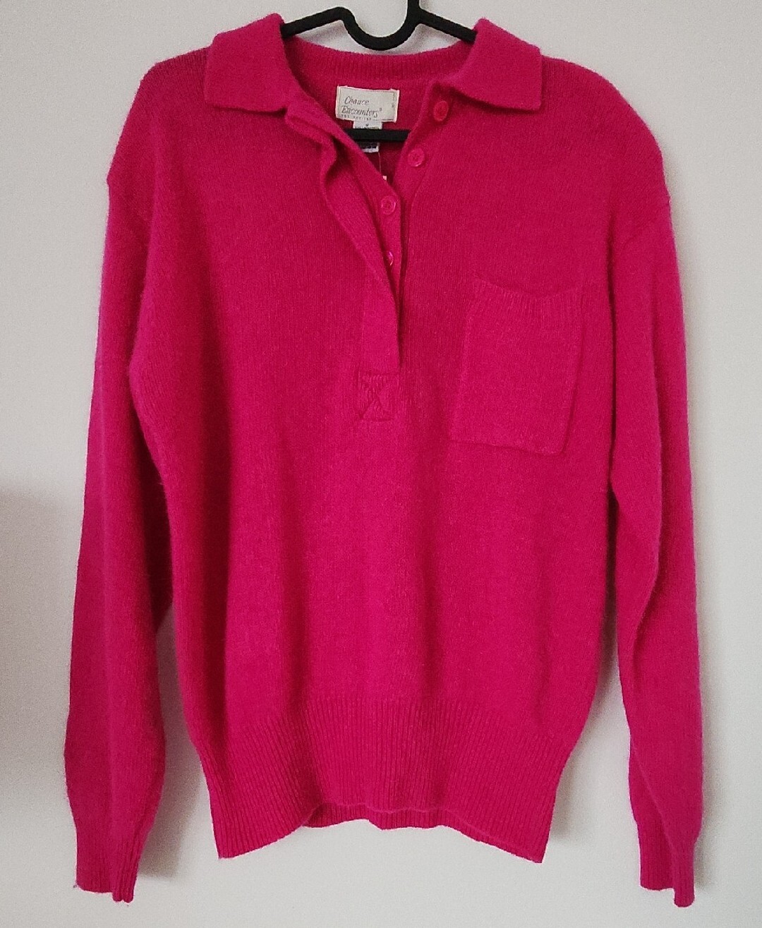 NWT VTG Chance Encounters Sweater Small Pink Angora Rabbit Lambs Wool READ DESC