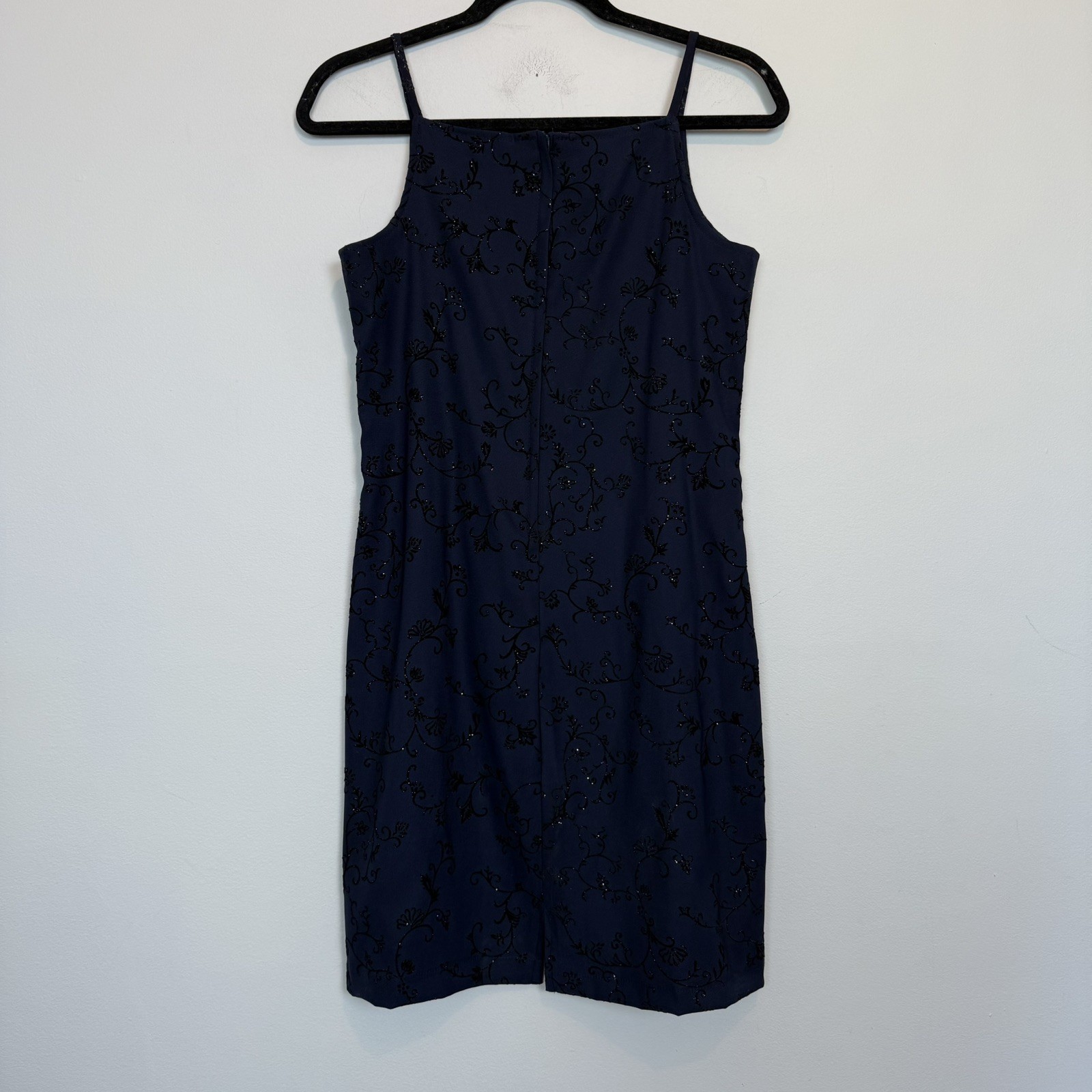 Vintage 90s navy mini dress high neck sparkly small y2k party