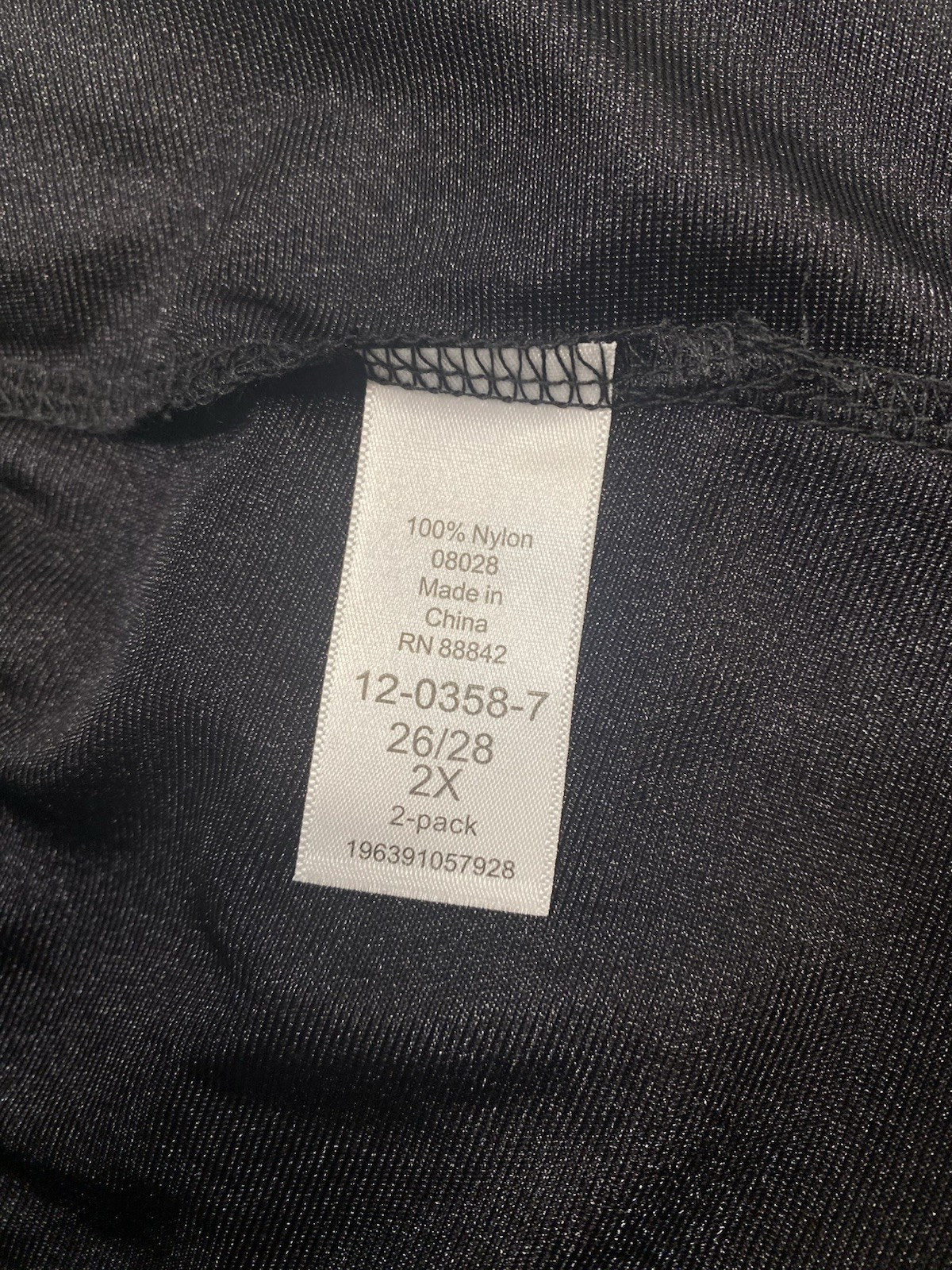 Black Half Slip SIZE 2X PLUS 26/28 black nylon classic modest COMFORT CHOICE