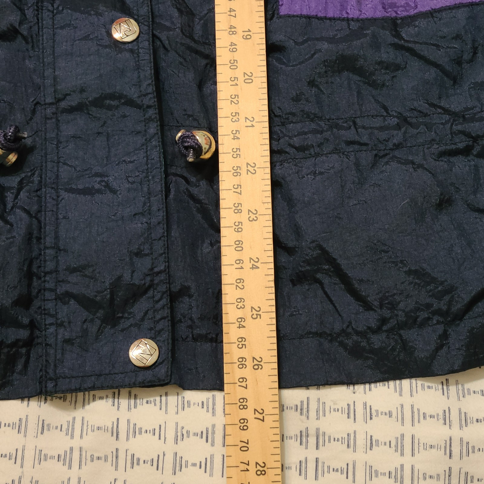 Andy Johns Winter Color Block Teal Purple White Jacket VTG Size Large Womens