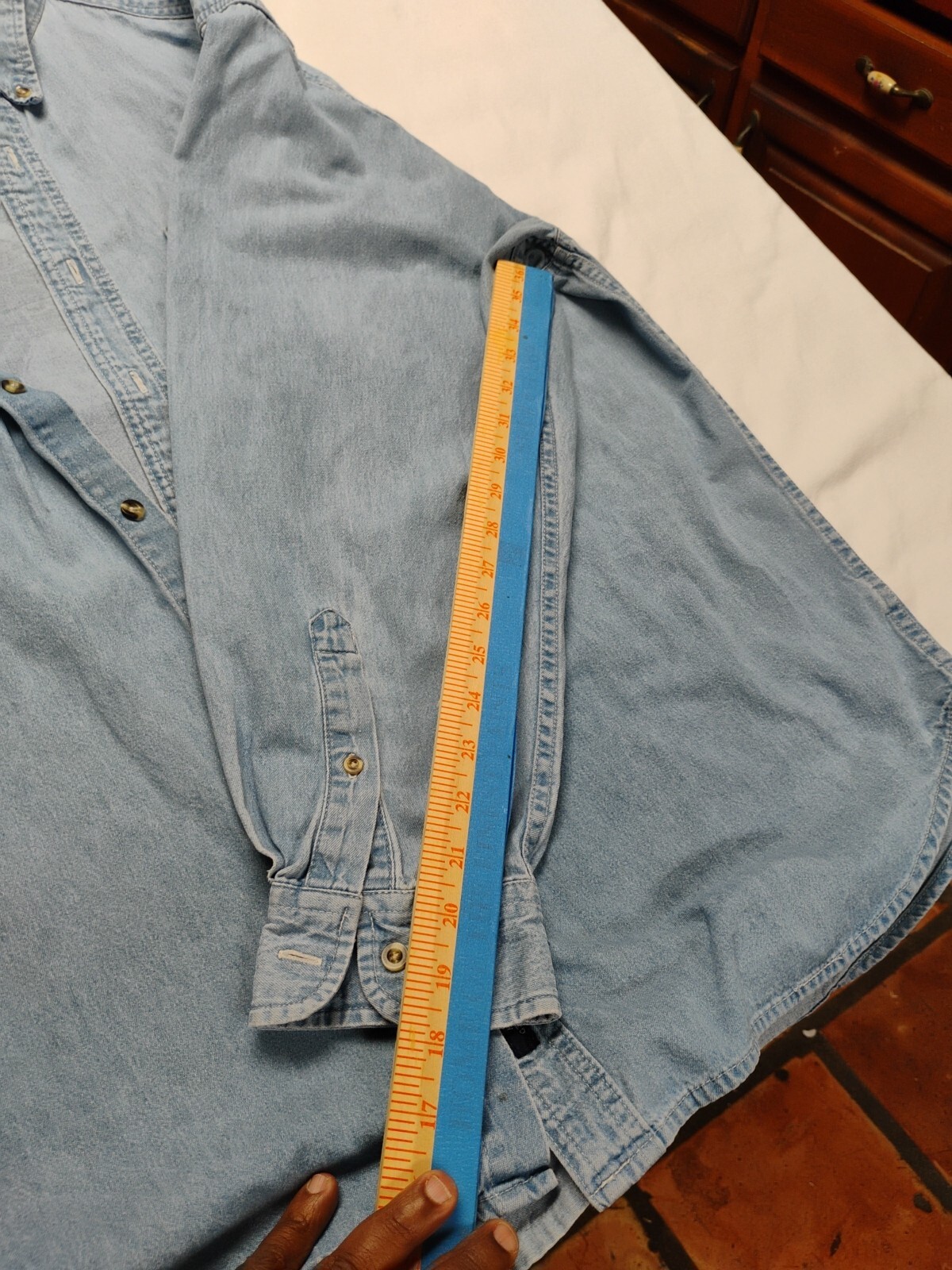 Horse Denim Shirt Adult XL Blue Equestrian Men Tribal Men 90s VINTAGE