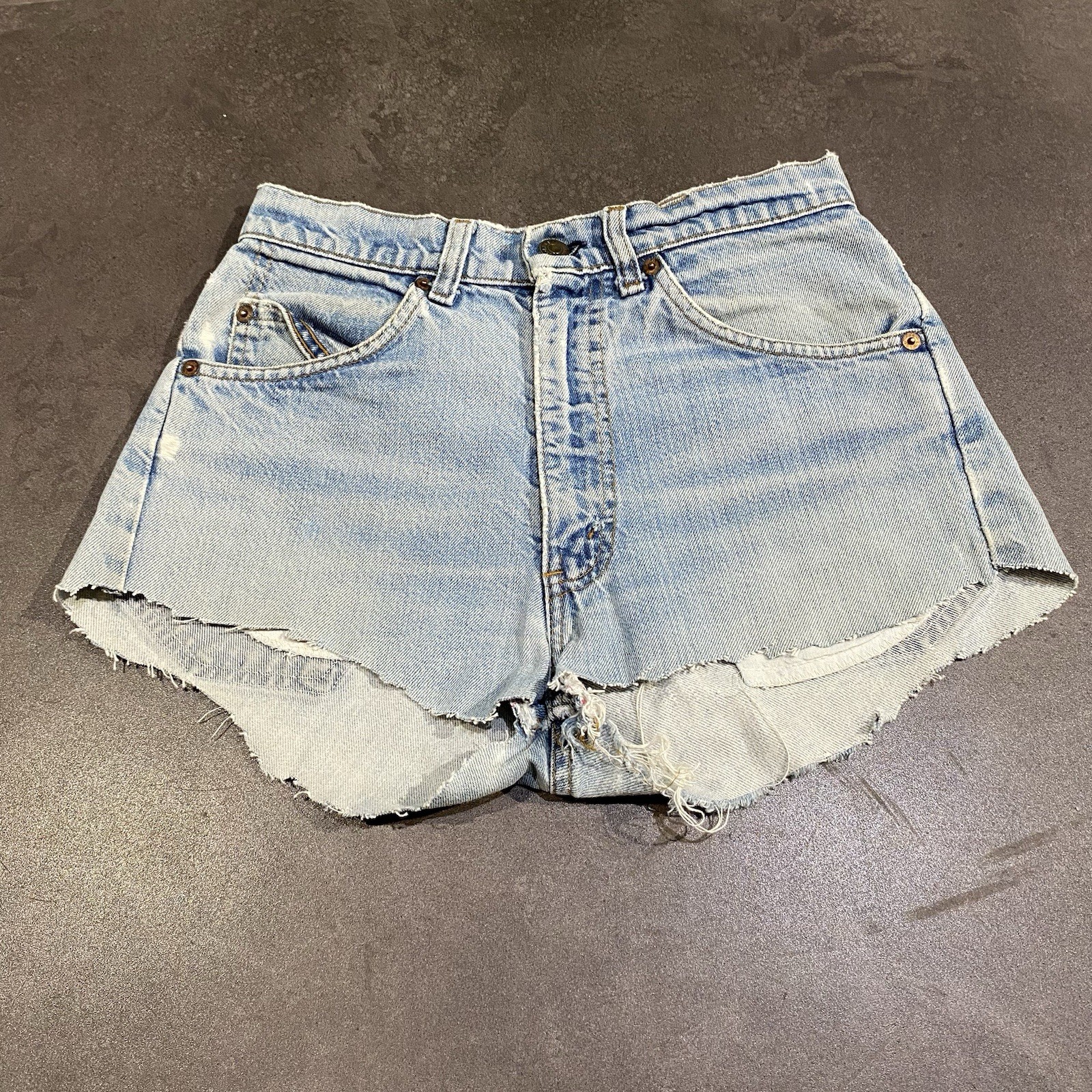 Vintage 70s Levi’s Orange Tab Light Wash Cutoff Shorts Distressed 80s 90s READ
