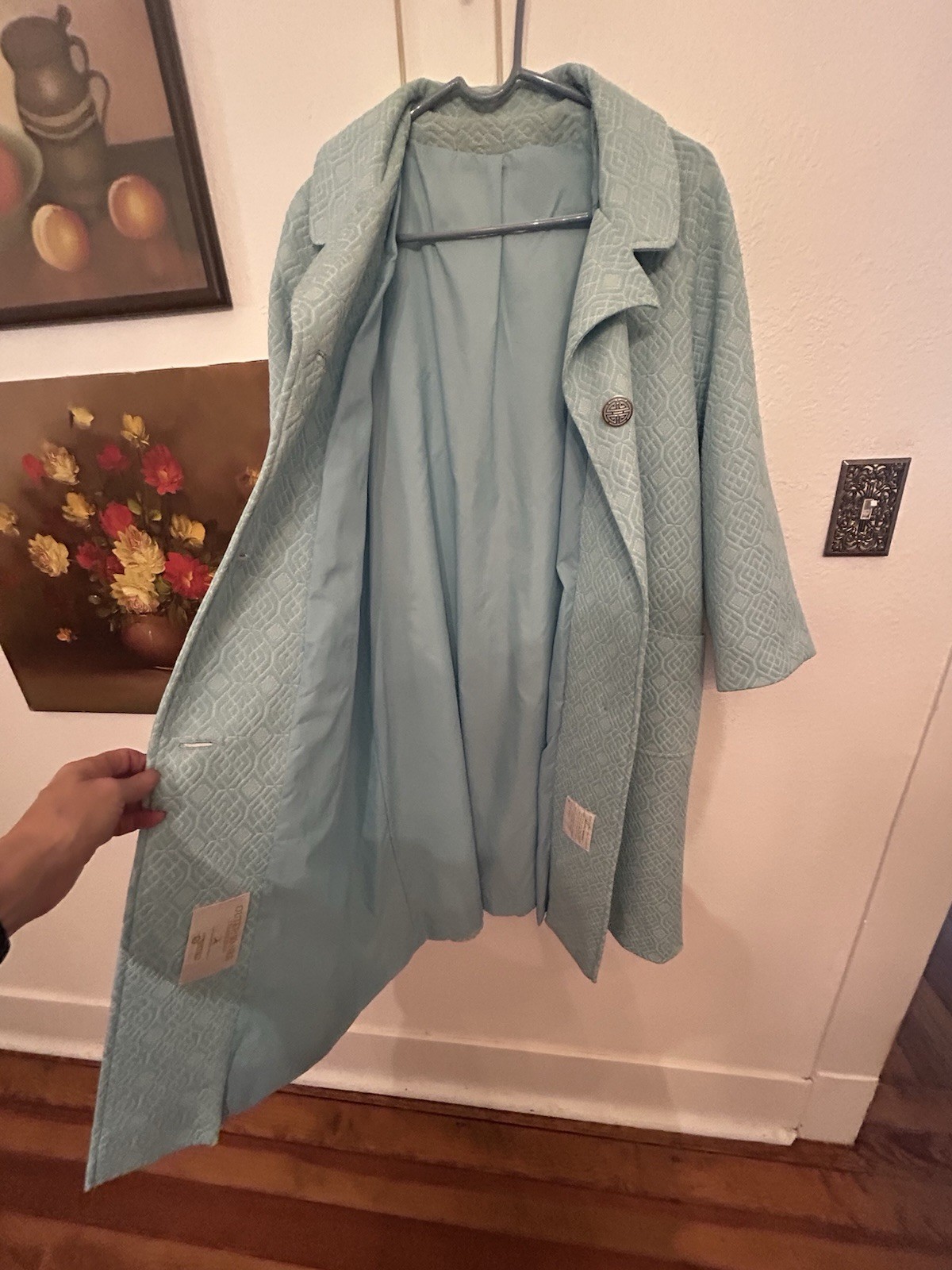 Vintage Outer Banks By Jerold Baby Blue Quilted Coat XL