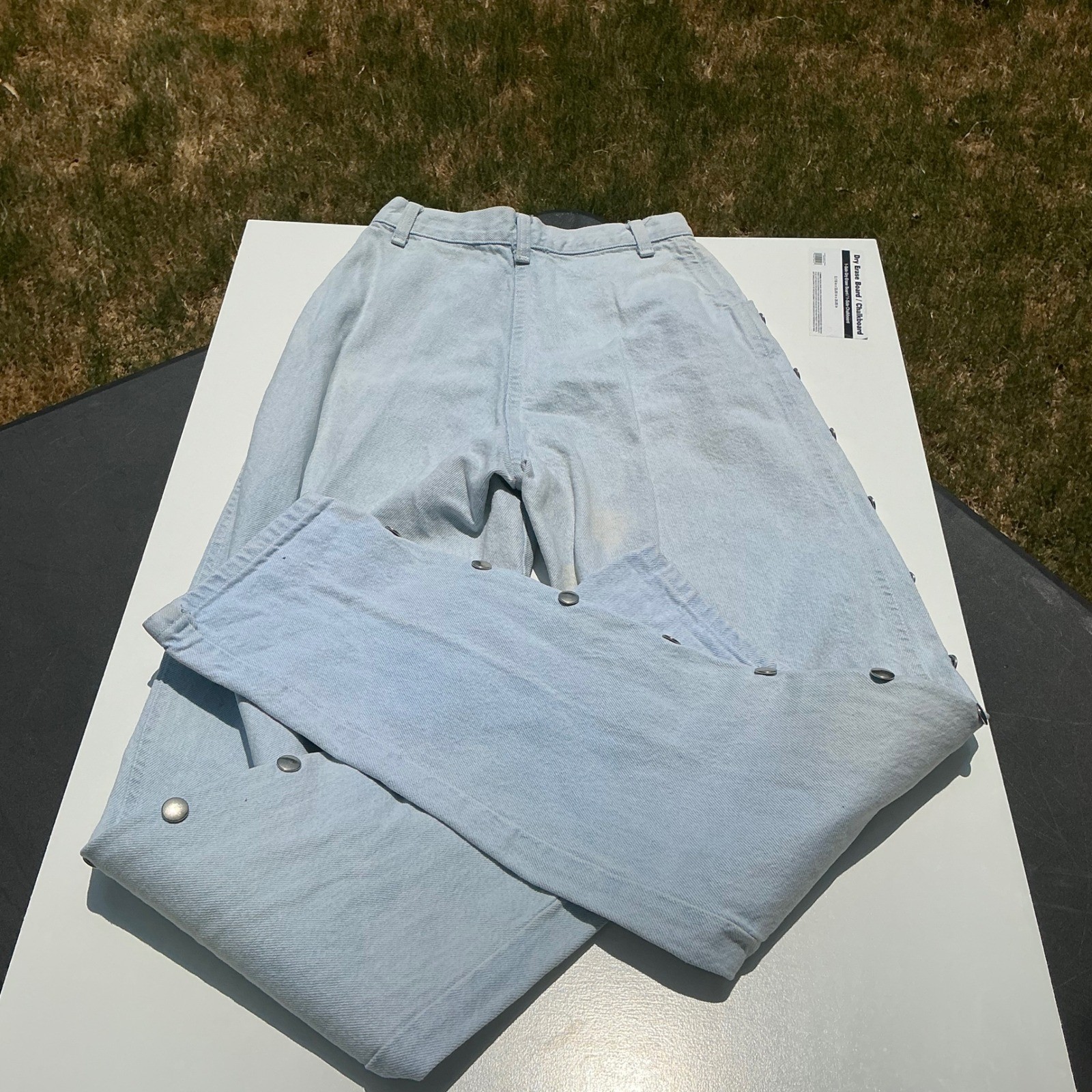 Vintage Western High Waist Snap Button Side Light Wash Denim Jeans Made in USA 9