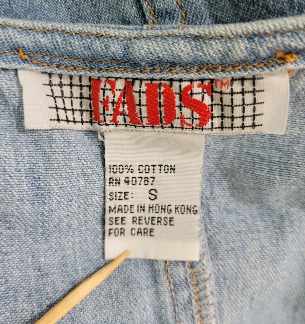 Vintage FADS Denim Jumper w Front Patch Pockets Size Small