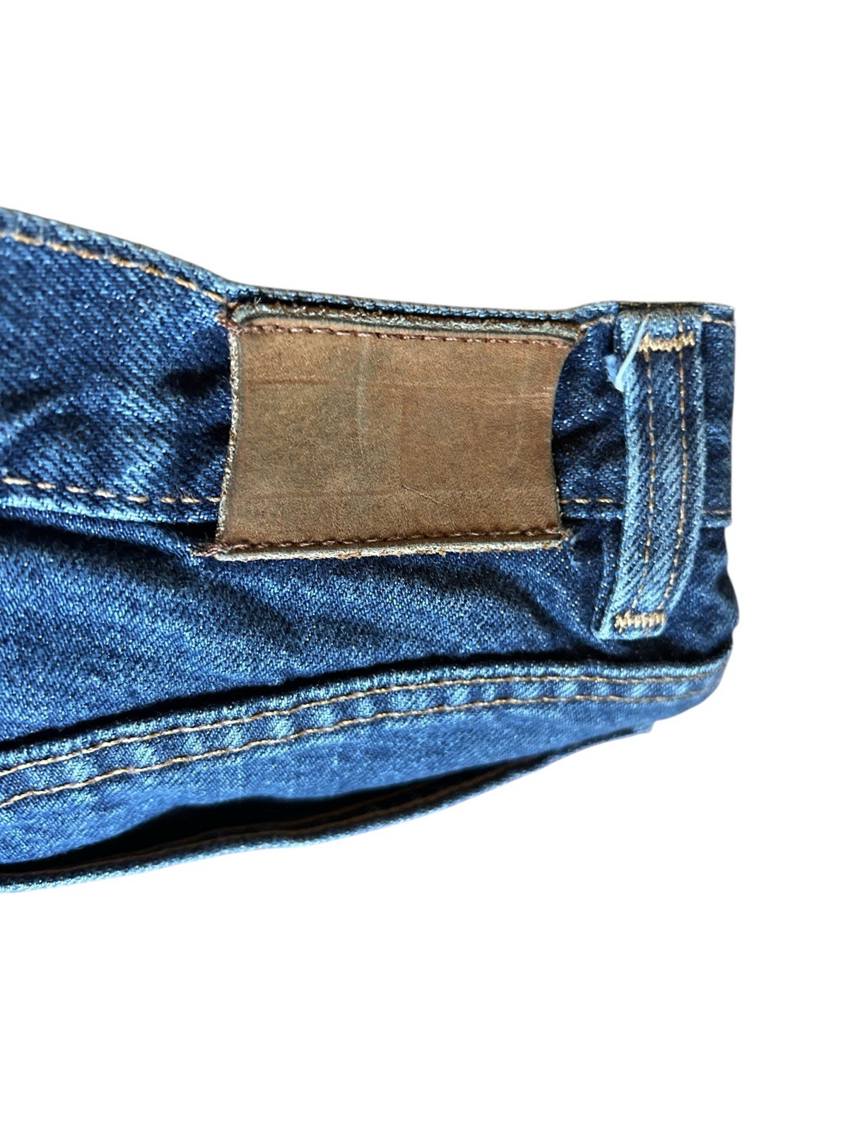 Y2K Tommy Hilfiger Jeans High Waisted Slouch Denim Pants Faded Leather Tag