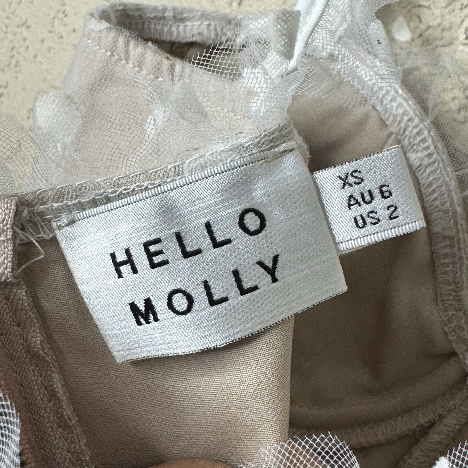 Hello Molly Corset Top Sheer Polka Dot XS Dainty Feminine Cottagecore Coquette