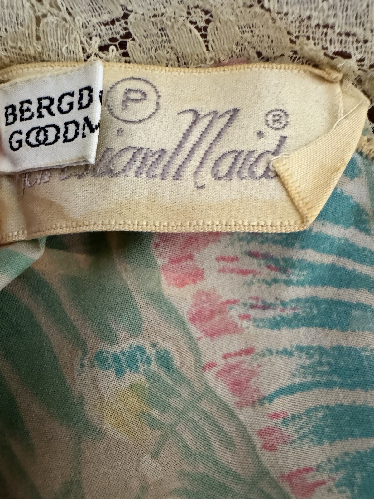 Vintage Parisian Maid for Bergdorf Goodman Floral Camisole Lace Detail Petite