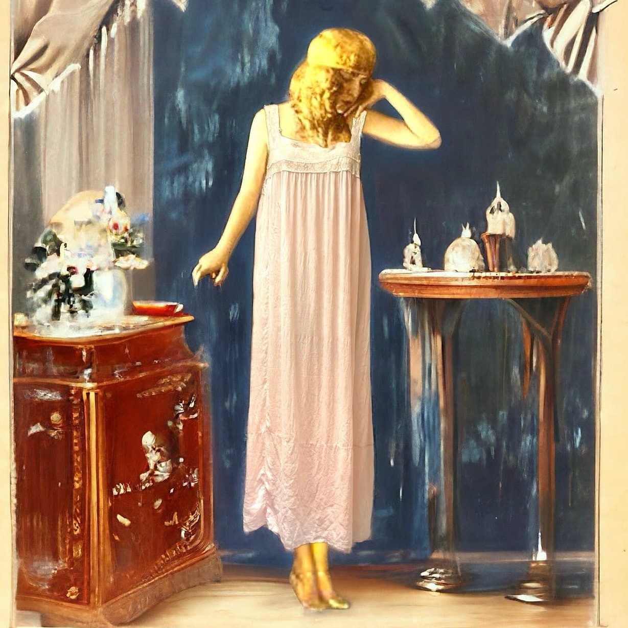 Gossamer Silk & Lace Pink Flapper Slip 1920’s Sheer Art Deco Lingerie Vintage A