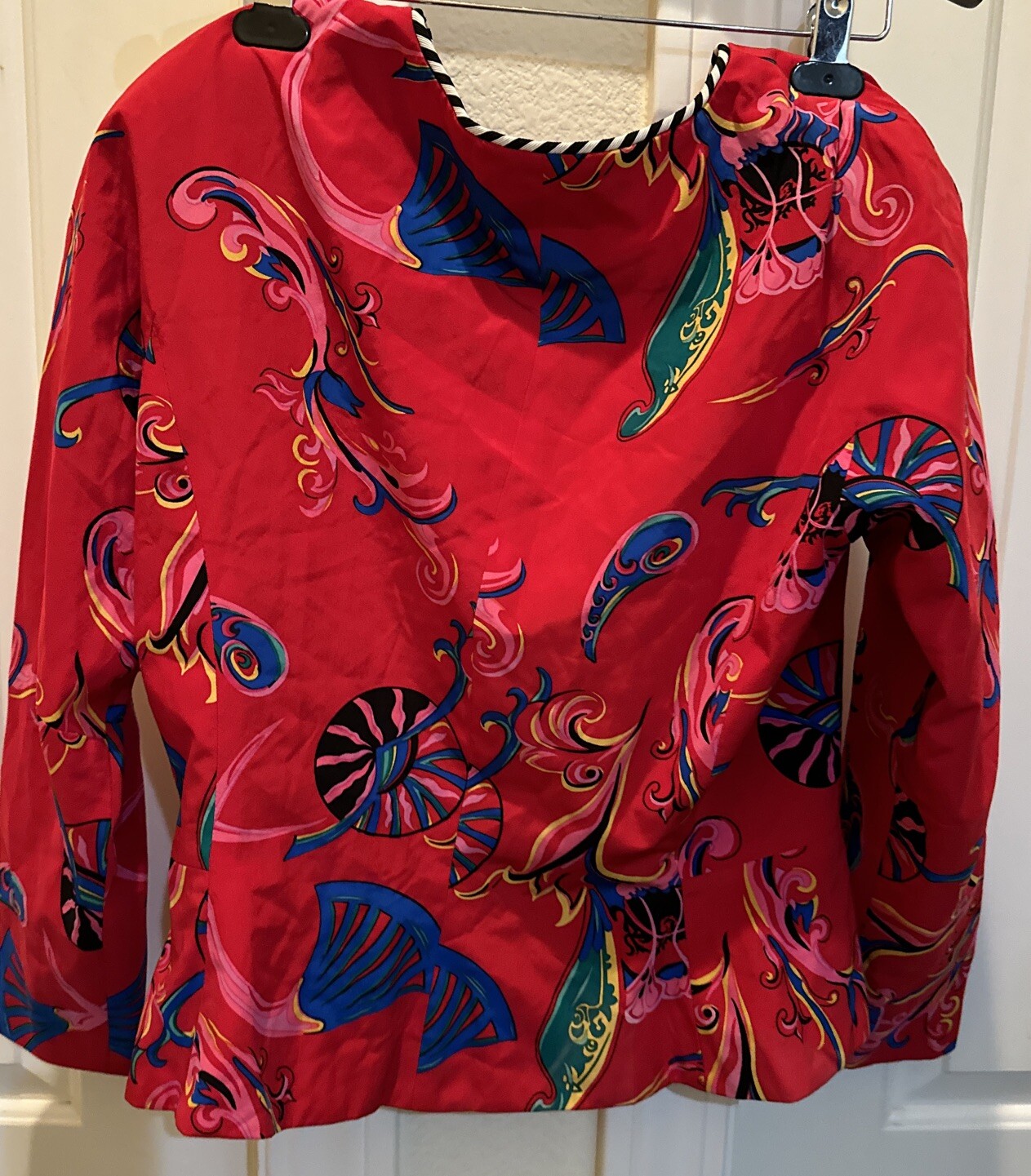 Vintage Constance Saunders Richard Warren Size 12 Silk Blouse/Jacket Artsy 80s