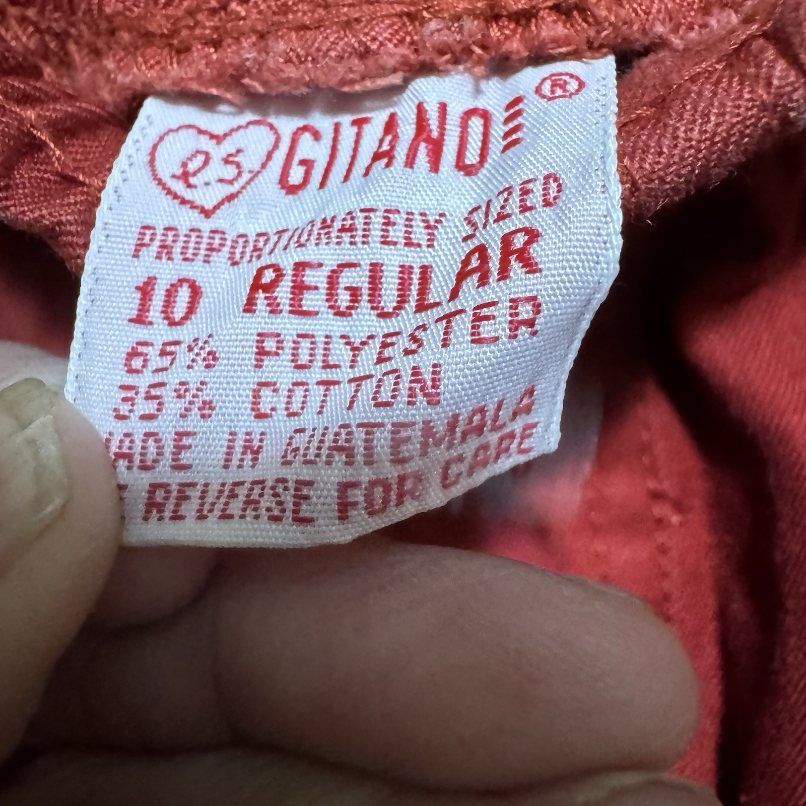PS Gitano Elastic Waist Scrubs Style Pants Red Women’s Size 10 Vintage 1980s